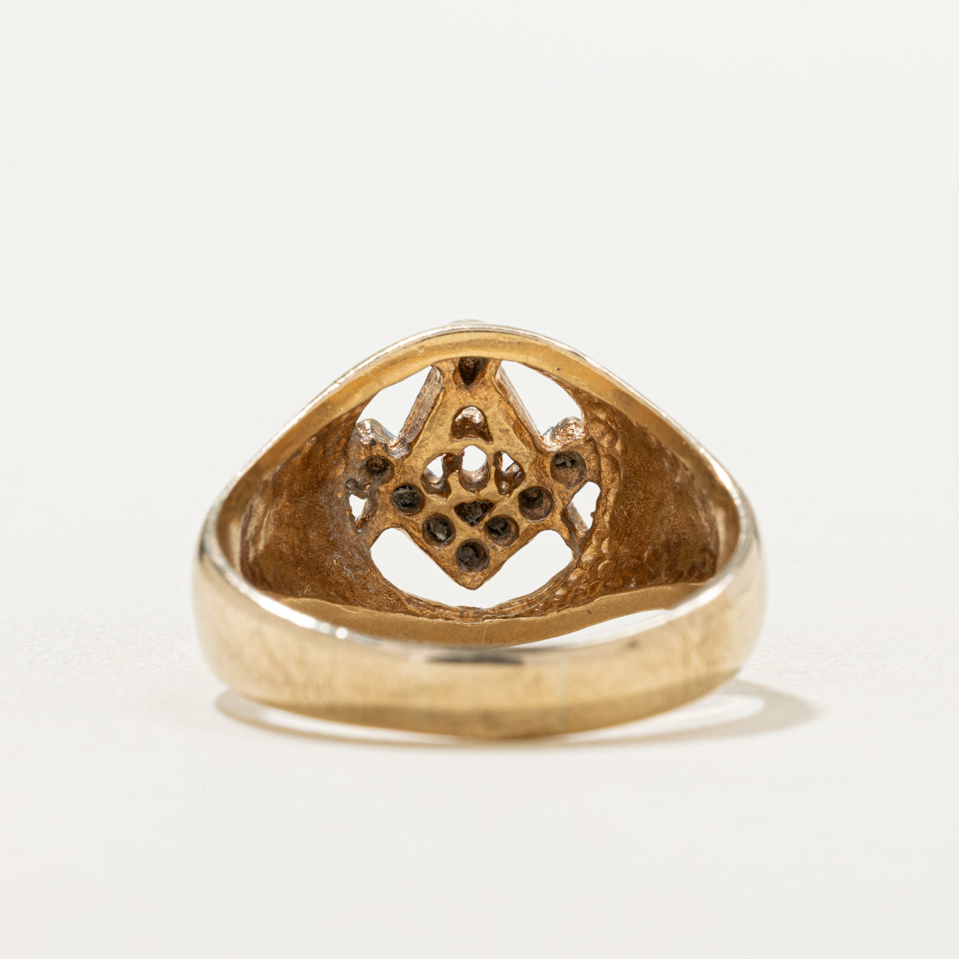 9K Gold 1989 Freemason Ring with 0.03ctw Diamonds - Size 12.5 - Masonic Jewelry for Men, Perfect for Lodge Meetings & Special Occasions