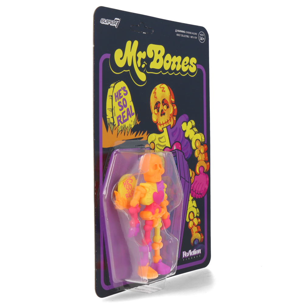 Mr Bones (Fluorescent) ReAction Figure - Glow in The Dark Collectible Toy for Horror Fans & Pop Culture Enthusiasts - Perfect for Display, Gifts, and Themed Parties