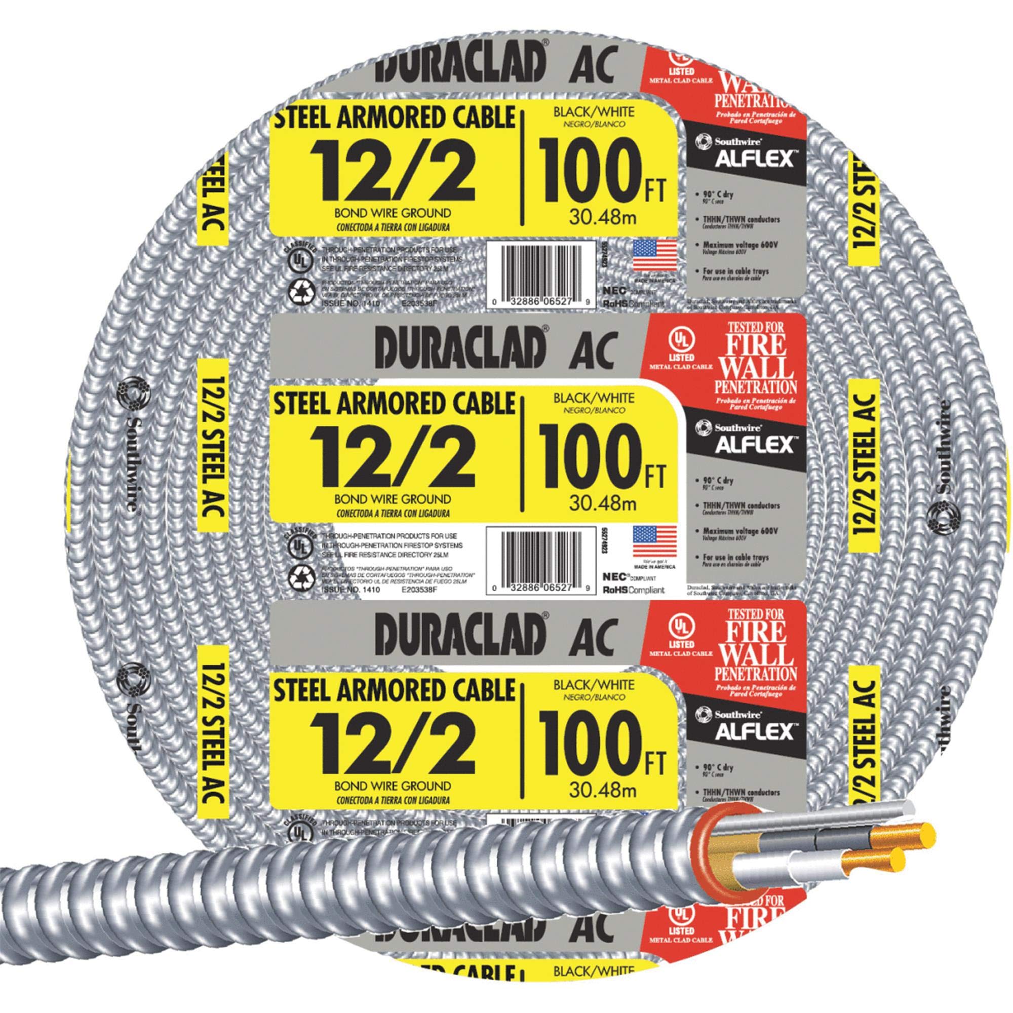 Southwire 55274923 12/3 AC Power Cable - Heavy Duty Electrical Wire for Home Appliances, Power Tools & Outdoor Equipment