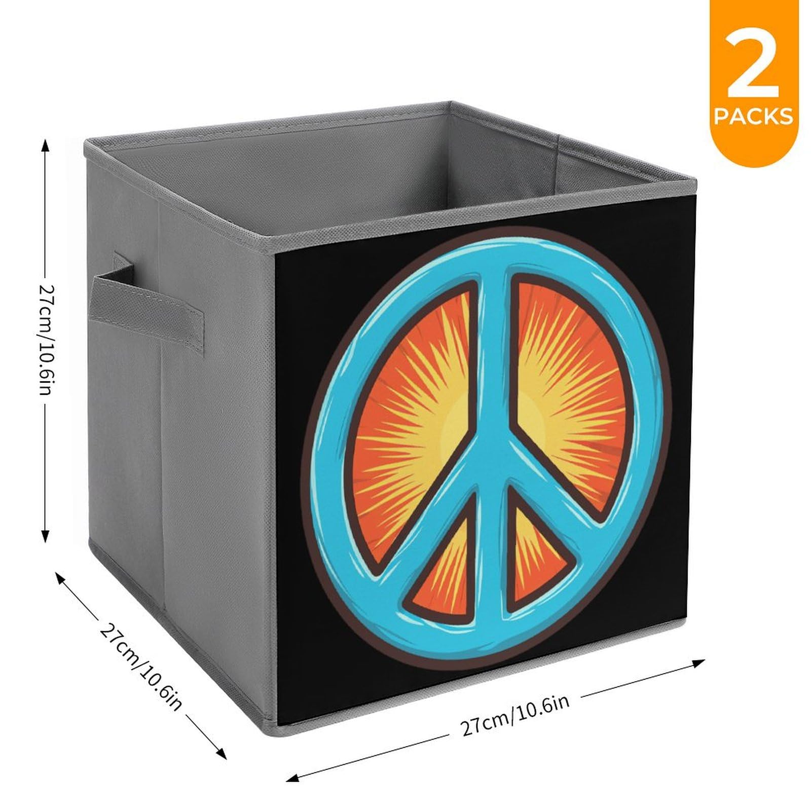 Foldable Storage Cubes with Handles - 2PCS for Home & Office Organization