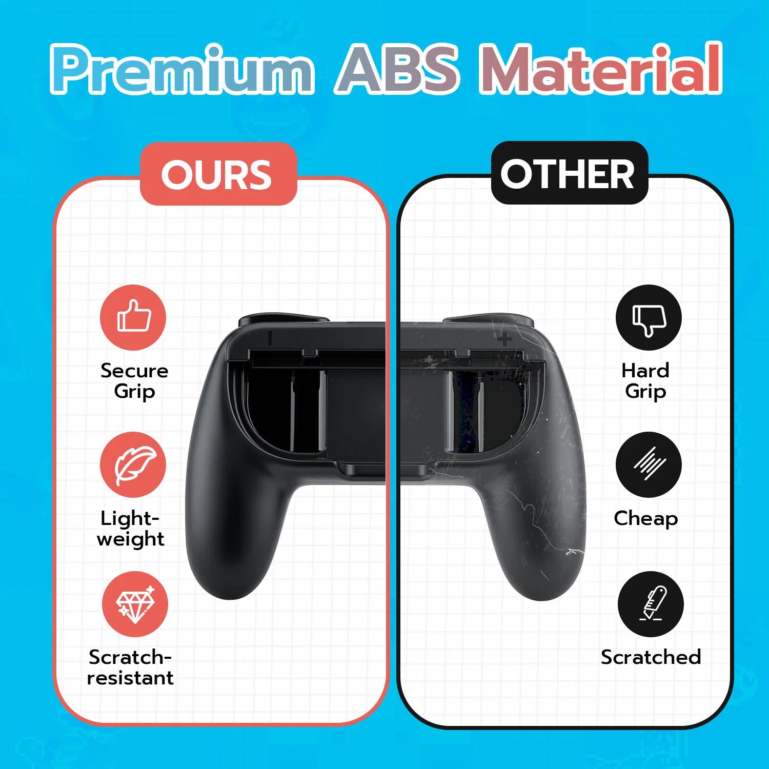 DOBE Controller Grips for Nintendo Switch 2 Joy Con Controllers - Ergonomic Black Handles (TNS 3162) | Perfect for Gaming Comfort & Travel Accessories