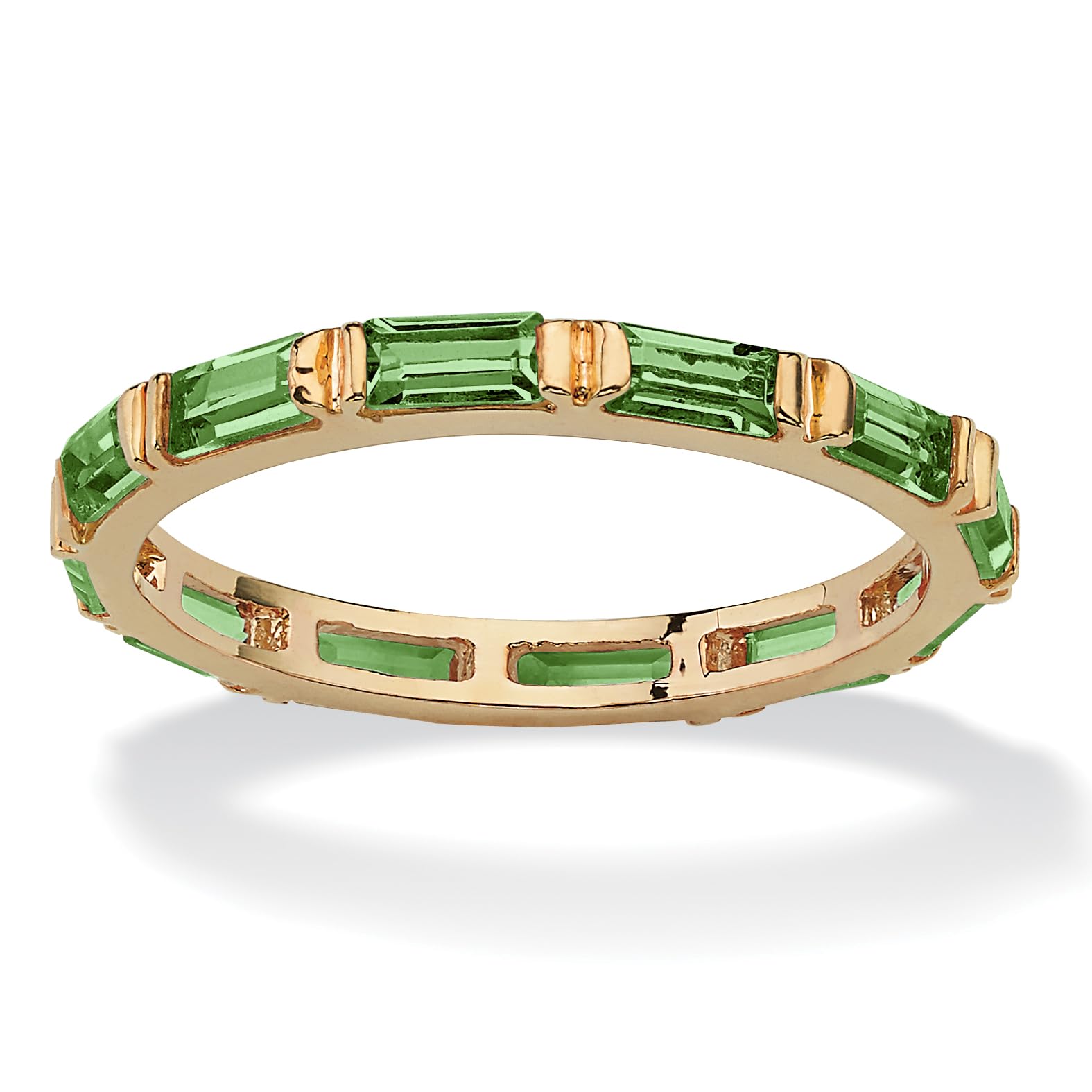 Palm Beach Jewelry Birthstone Eternity Band - 14K Gold Plated Stackable Ring for Women, Perfect for Anniversary Gifts, Mother's Day & Everyday Wear