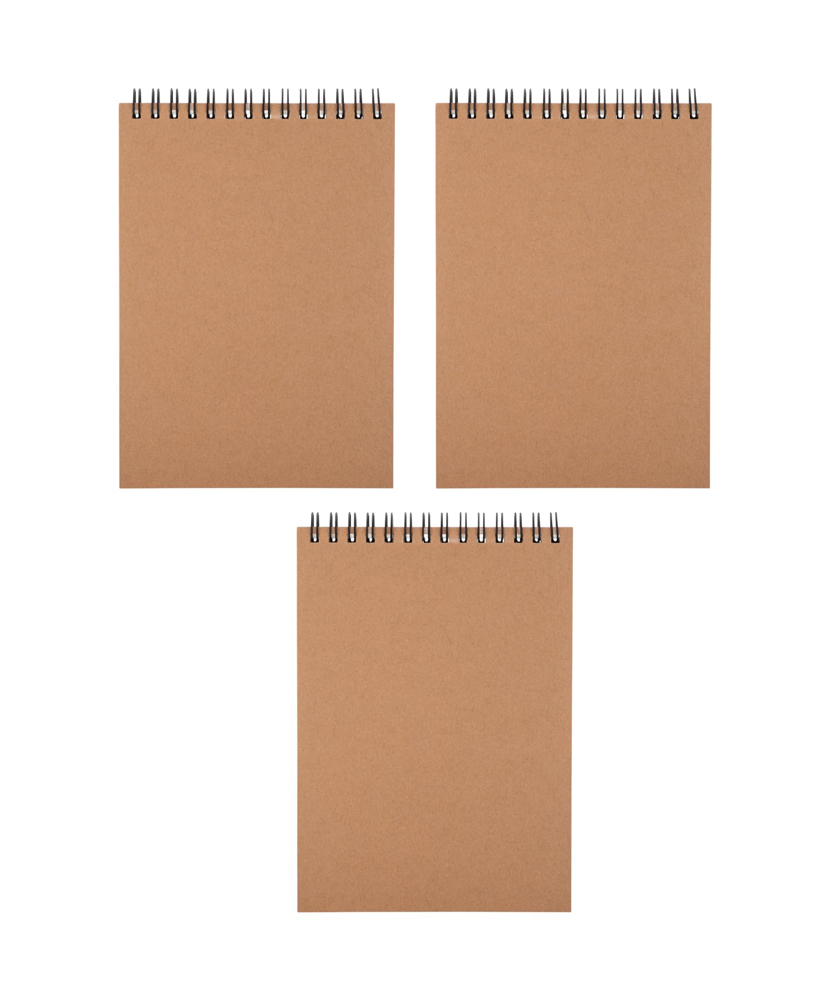 K-Kraft 3-Pack Steno Lined Notepads with Durable Kraft Paper Covers - 5 x 7 Inches - Eco-Friendly Writing Pads for Office, School & Journaling - Perfect for Note Taking, To-Do Lists & Creative Writing