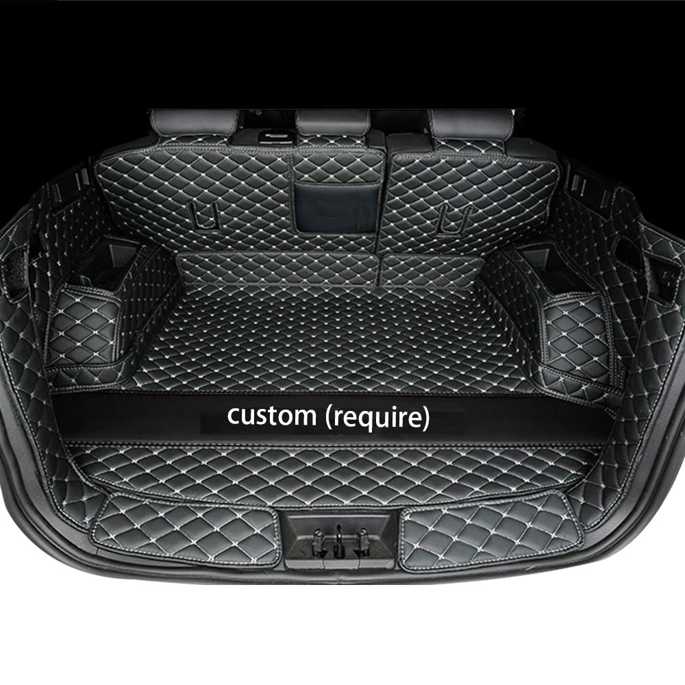 95% Custom Fit All-Weather Car Cargo Mat Trunk Liner Set - Odorless, Non-Slip Protection for SUV, Sedan & Truck (Black/Beige) | Perfect for Road Trips, Grocery Hauling & Pet Transport