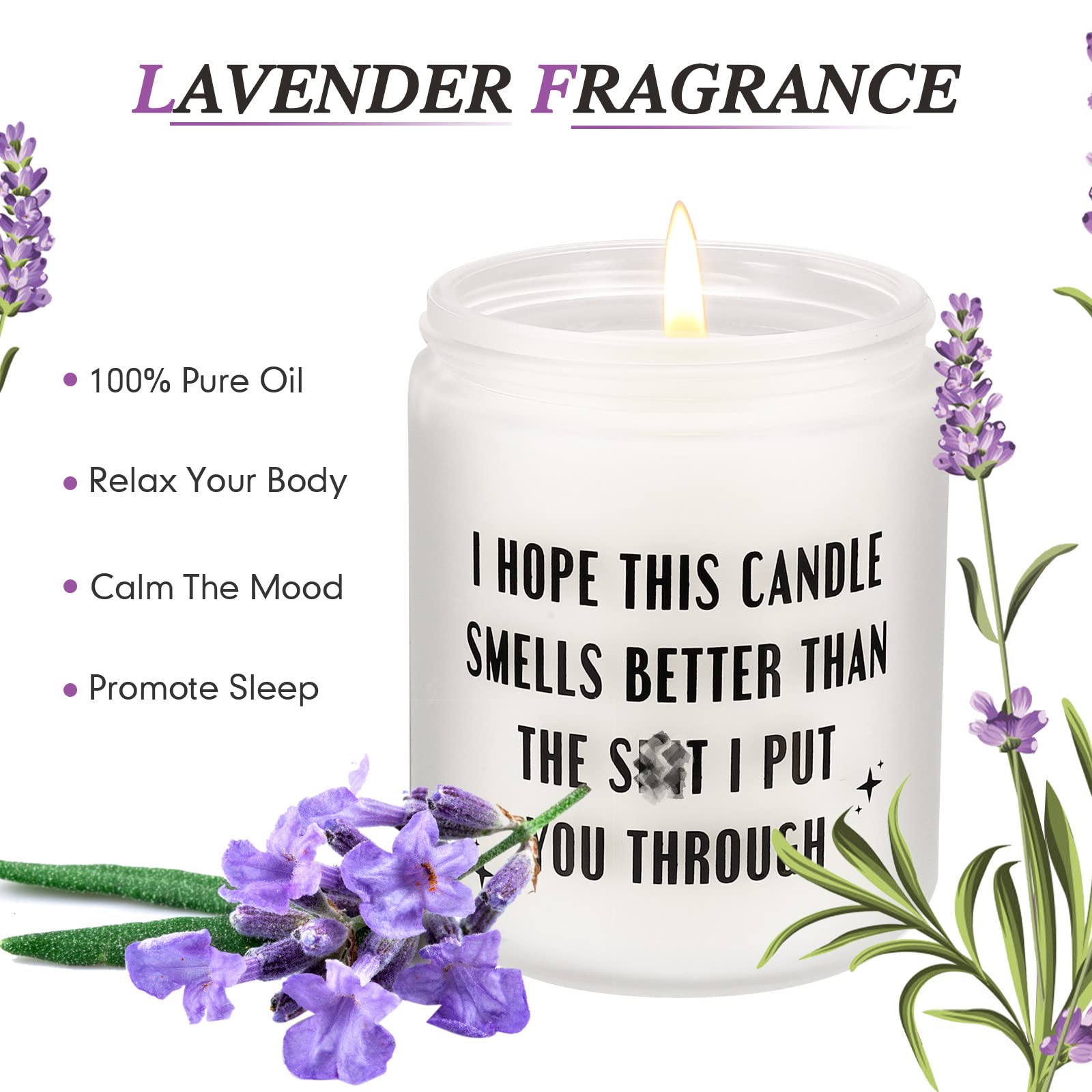 Lavender Scented Candles - Best Birthday & Mother's Day Gift for Mom, Christmas Present from Daughter/Son/Husband | Relaxing Aromatherapy for Home, Spa & Meditation