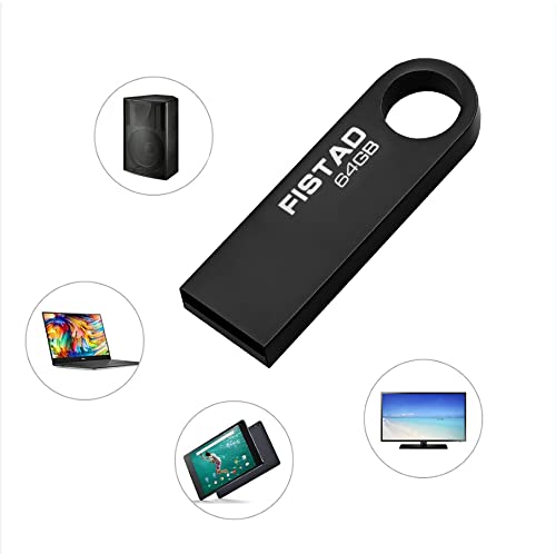64GB Metal USB Flash Drive - Waterproof Pen Drive for PC & Laptop Data Storage