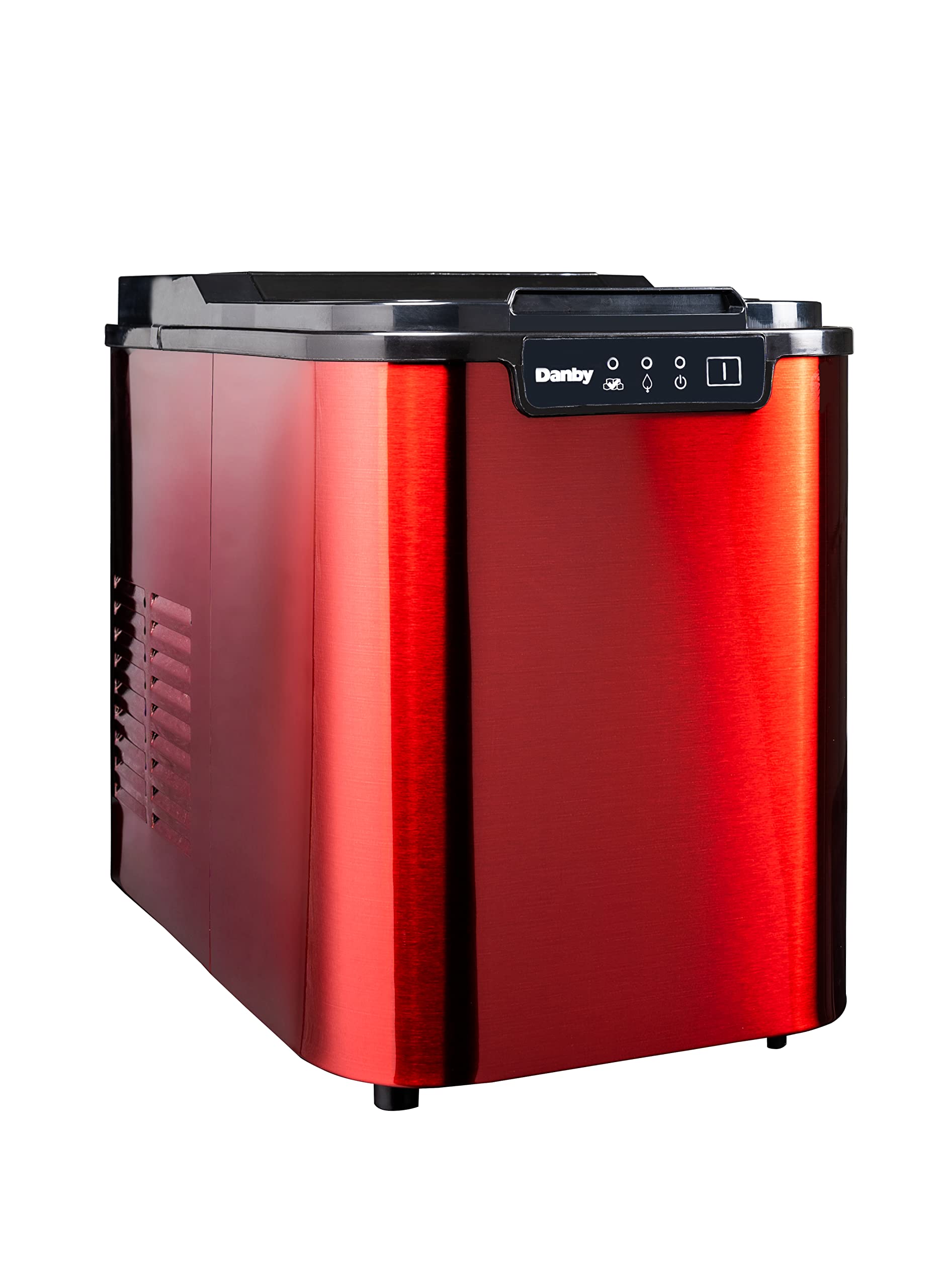 Danby DIM2500RDB 25 lbs/24Hrs Countertop Ice Maker with Electronic Controls, LED Display & Self-Clean Function - Compact Red Ice Machine for Home, Office, Party & RV Use (Holds 2 lbs of Ice)