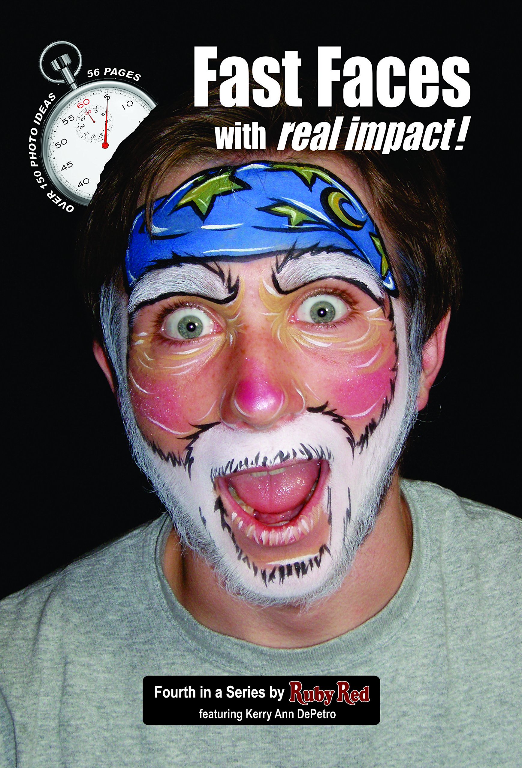 BOOFAST Professional Ruby Red Face Paint Kit - Includes Step-by-Step How to Booklet for Halloween, Cosplay & Theater Makeup