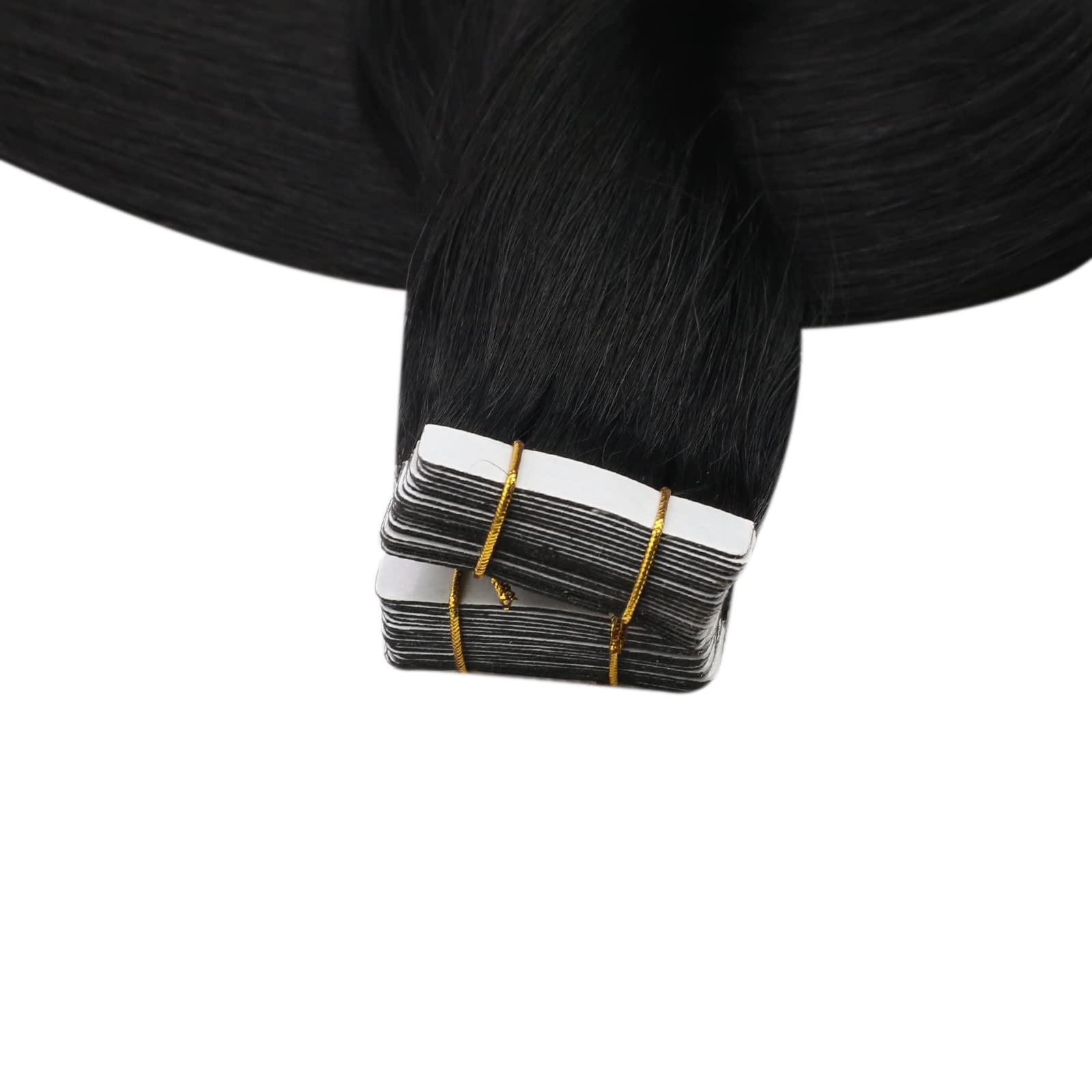 20 Inch 150g Full Shine Black Tape in Hair Extensions - 100% Real Human Hair for Women | Perfect for Styling, Volume & Length Boost
