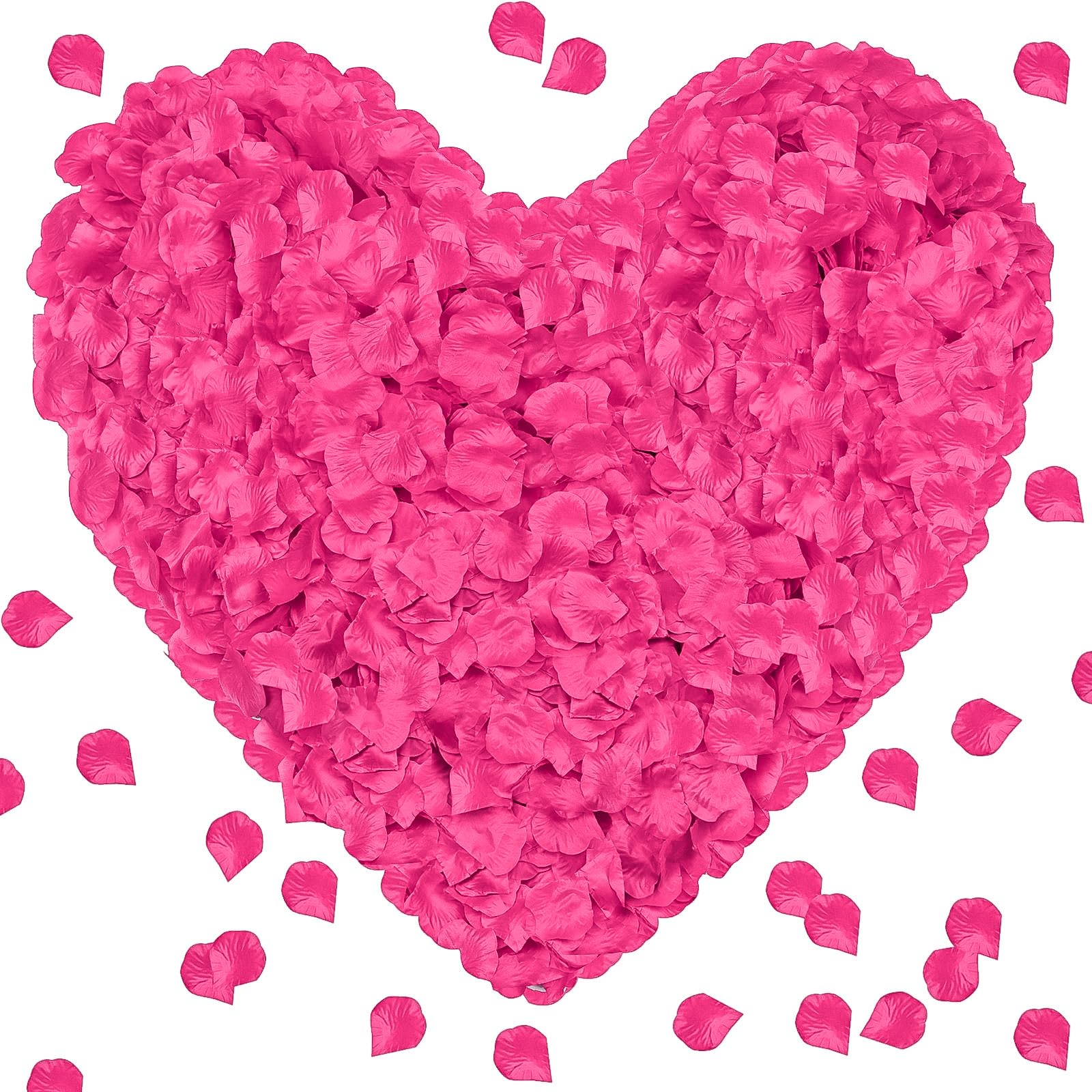 1000Pcs Artificial Silk Rose Petals - Realistic Fake Flower Petals for Wedding Decor, Romantic Proposal, Anniversary Party & Home Decoration (Rose Red) | Perfect for Table Scatter, Aisle Walkways & Photo Backdrops