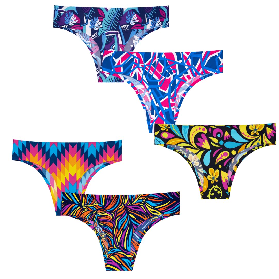OddBalls Women's Seamless Cotton Bikini Briefs Underwear - 3 Pack Multipack for Everyday Wear, Lounge & Comfort | Soft Breathable Ladies Panties for Workout, Sleep & Casual Outfits