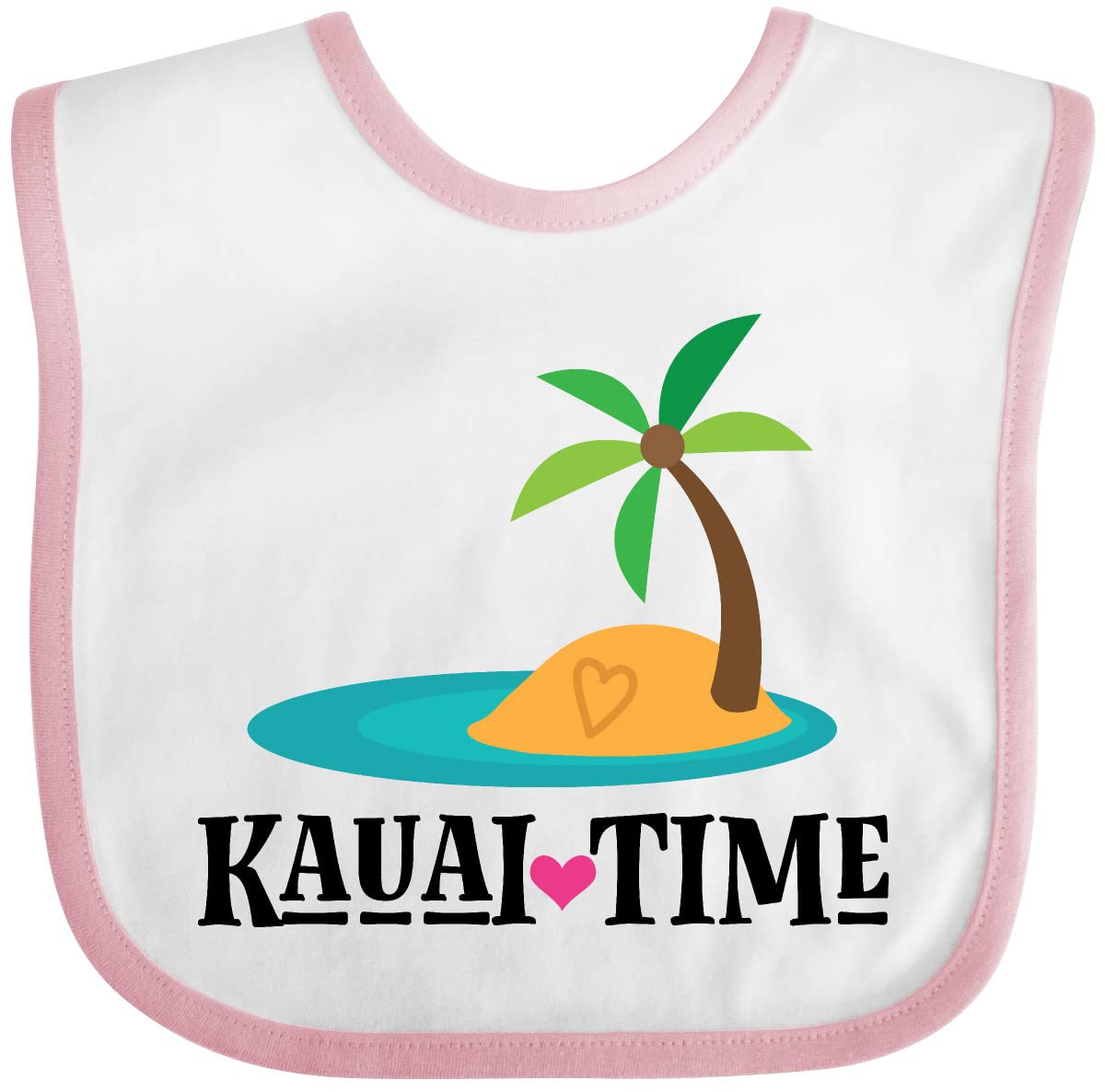 Inktastic Kauai Time Hawaii Island Baby Bib - Soft & Absorbent for Messy Meals, Travel, and Photo Shoots