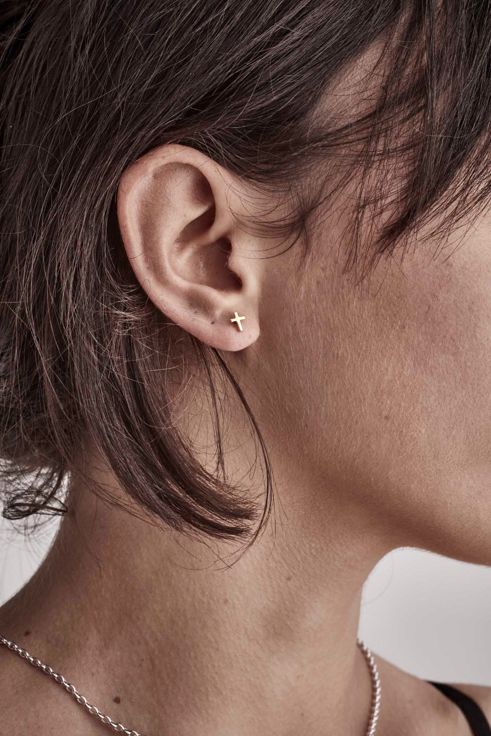 Gold Plated Cross Stud Earrings for Women - Stylish Religious Jewelry for Everyday Wear, Church, and Special Occasions