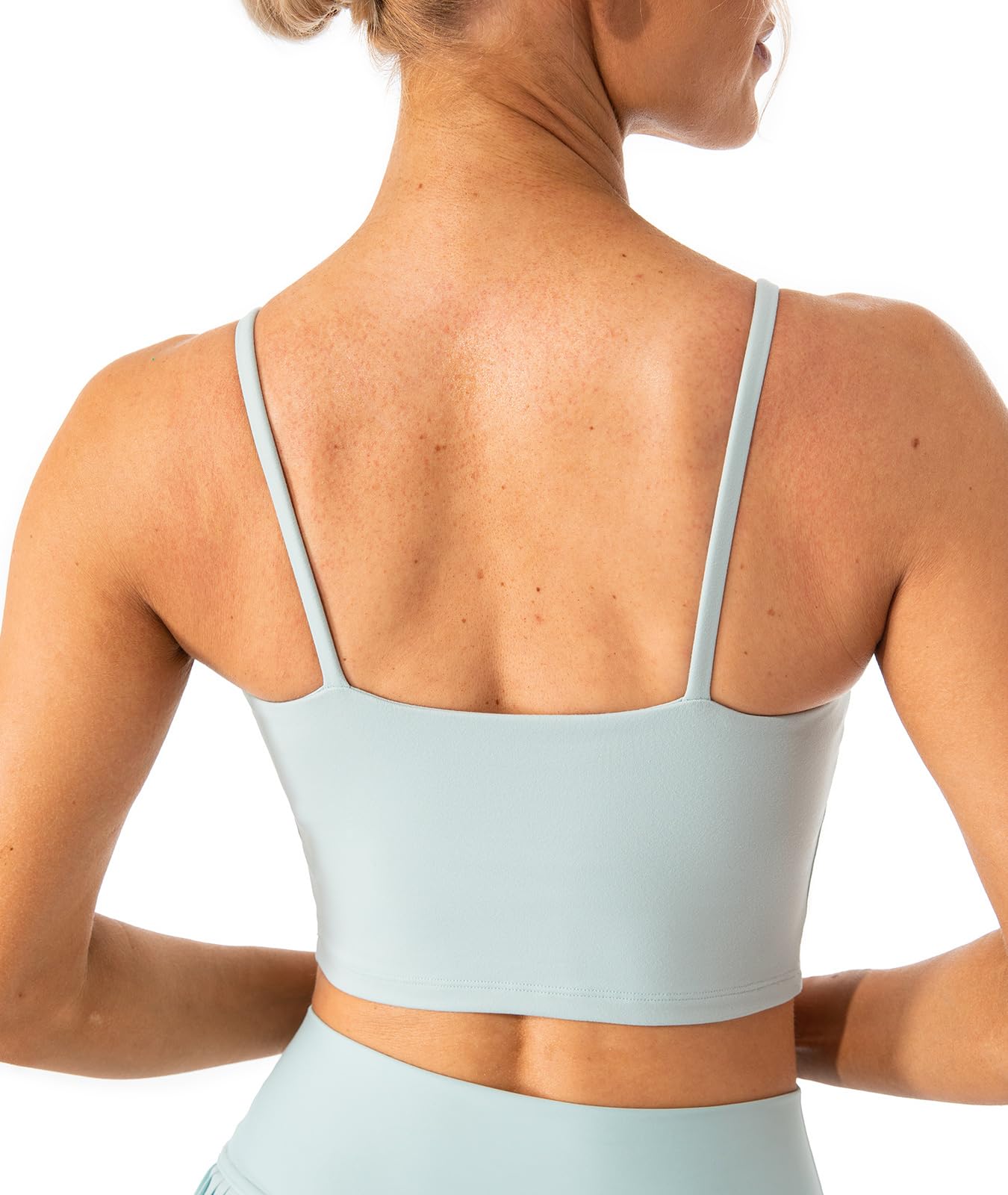 Lavento Women's Longline Sports Bras - Yoga Camisole Tank Top with Built-in Bra for Workout, Running & Gym