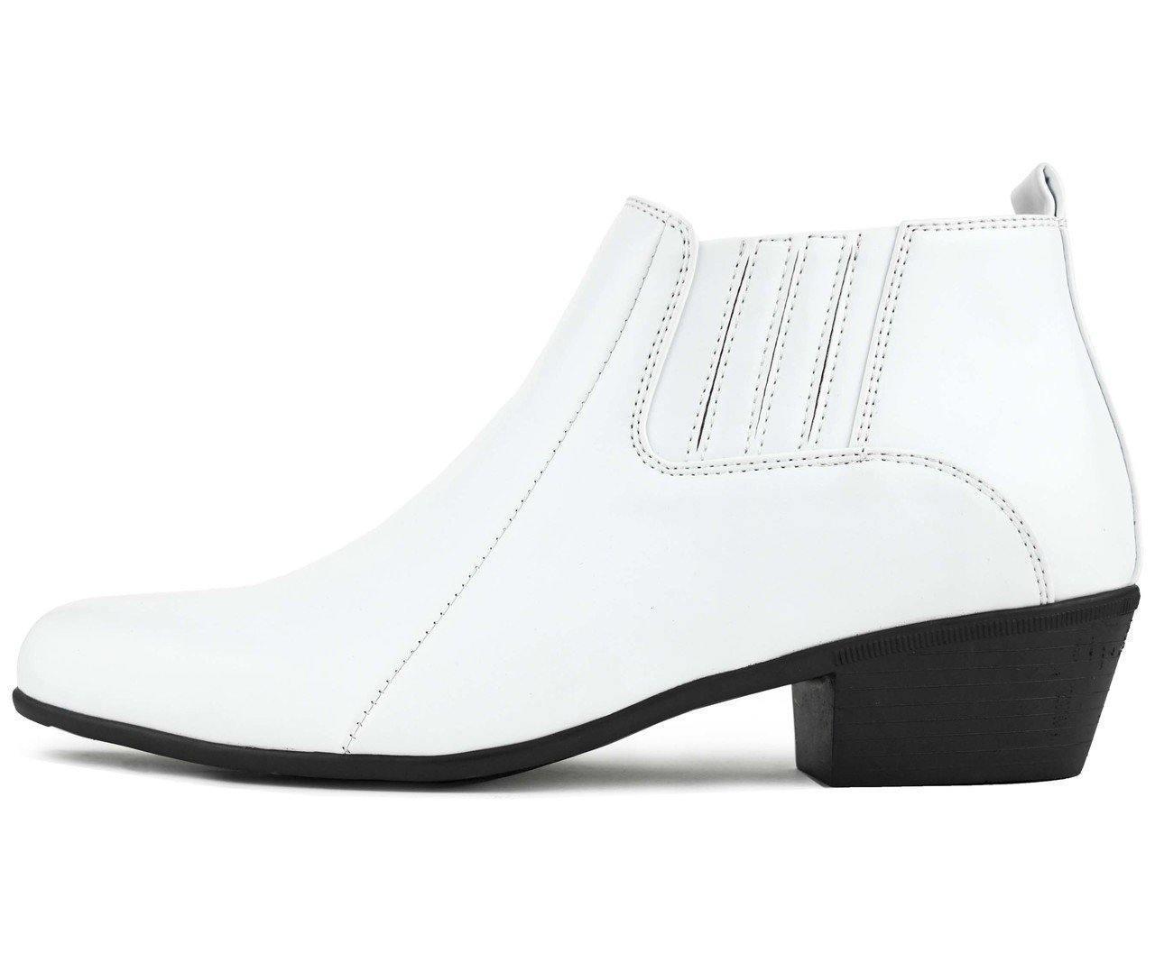 Men's Western Low Cut Dress Boots - White Cowboy Boots for Casual & Formal Wear | Perfect for Weddings, Parties & Everyday Outfits