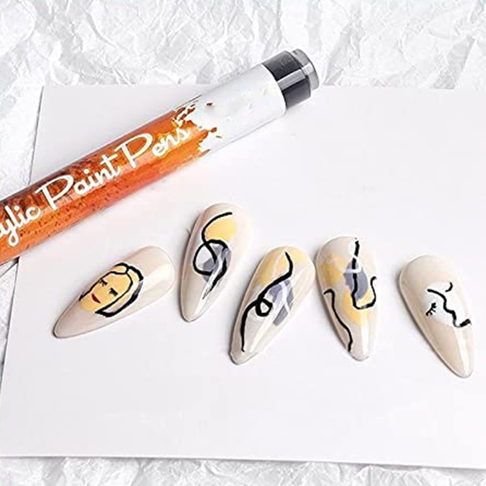 Nail Art Graffiti Pen - Quick Dry Acrylic Paint Liner Brush for DIY Flowers, Tips & Decorations | Professional Nail Design Tool for Crafts, Painting & Nail Art (Silver) | Perfect for Home Manicures, Salon Use & Creative Gift Ideas