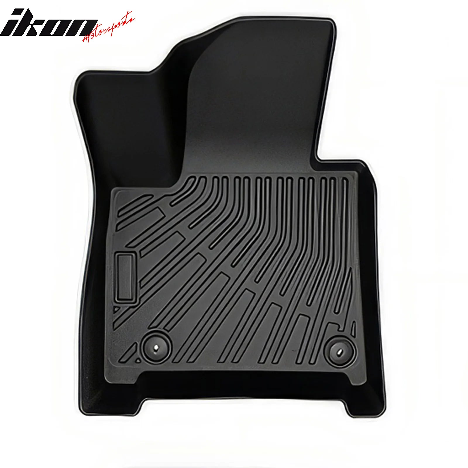 IKON 3D Molded All-Weather Floor Mats for 2024-2025 Hyundai Santa Fe (Non-Hybrid) - Black TPE Thermo Plastic Elastomer Car Floor Liners - Front, 2nd & 3rd Row Protection (4-Piece Set) - Perfect for Daily Commutes, Family Trips and Off-Road Adventures