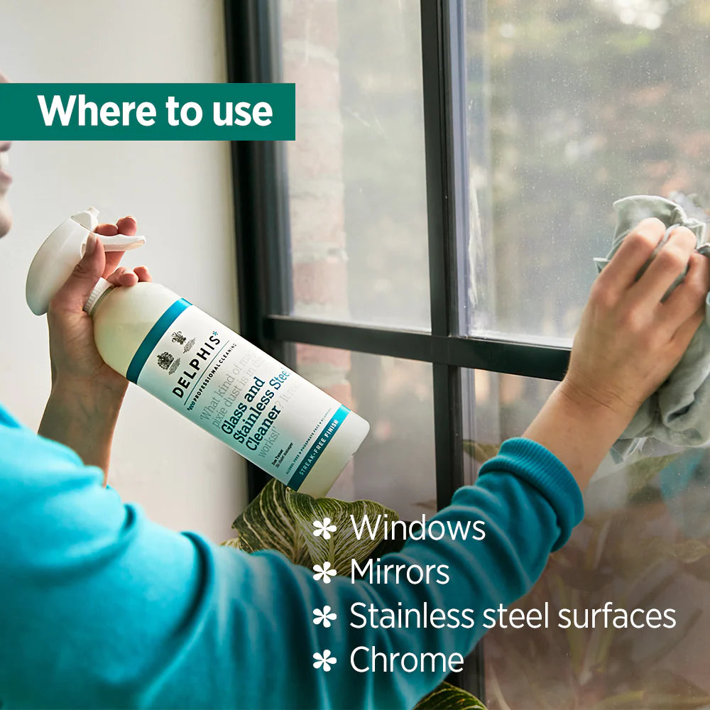 Premium Glass & Stainless Steel Cleaner Refill - 2L Bottle for Streak-Free Shine | Ideal for Windows, Mirrors, Appliances & Kitchen Surfaces
