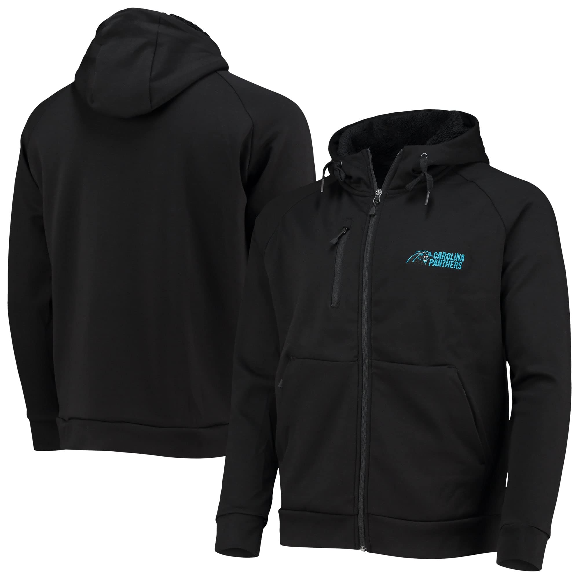 Dunbrooke Men's NFL Team Logo Shag Tri-Blend Full-Zip Raglan Hoodie Sweatshirt - Comfortable & Stylish for Game Day, Casual Wear & Outdoor Activities