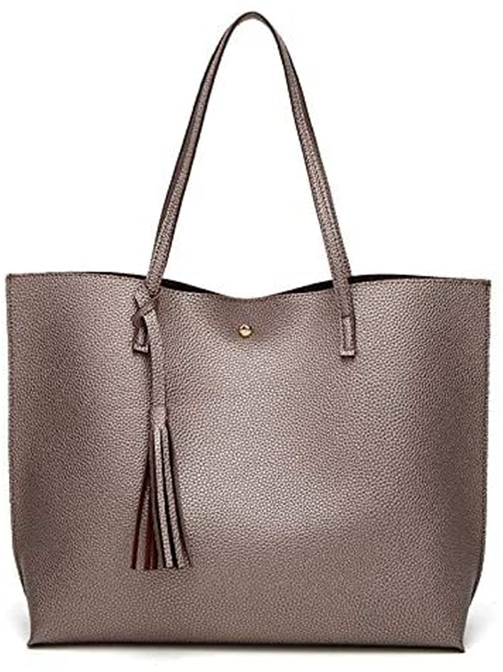 ZJRLY 2021 New Large Capacity PU Leather Tassel Shoulder Bag for Women - Fashion Solid Color Crossbody Purse for Work, Travel & Daily Use