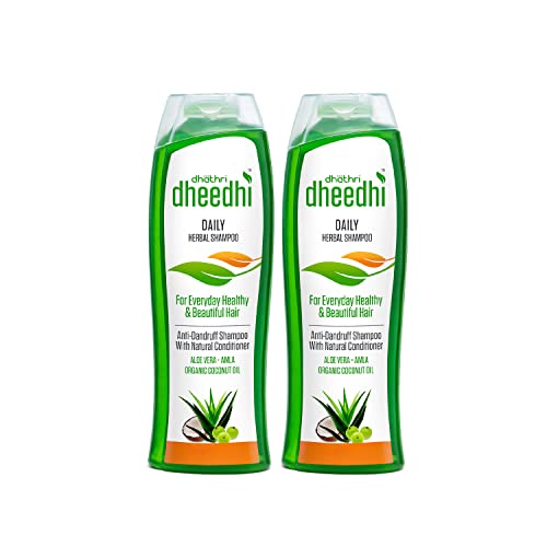 Dhathri Daily Herbal Shampoo for Hair Growth & Scalp Care - 100ml (Pack of 2) - Natural Ayurvedic Shampoo for Dry, Damaged Hair - Perfect for Daily Use at Home & Travel