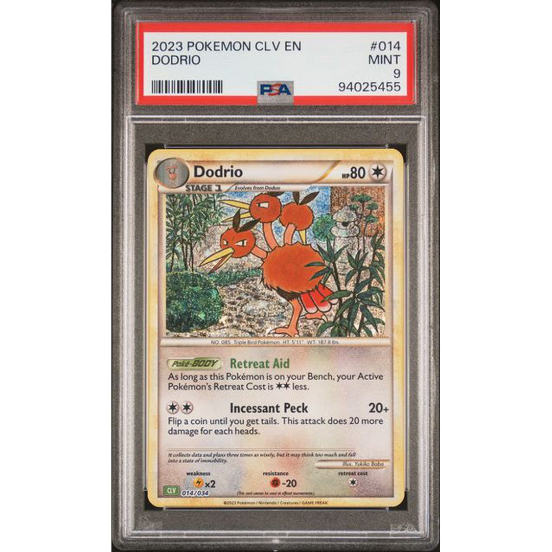 2023 Pokemon Classic Collection Dodrio 014/034 PSA 9 Graded Card - Rare Trading Card for Collectors & Battles, Perfect for Pokemon TCG Tournaments & Display Collections