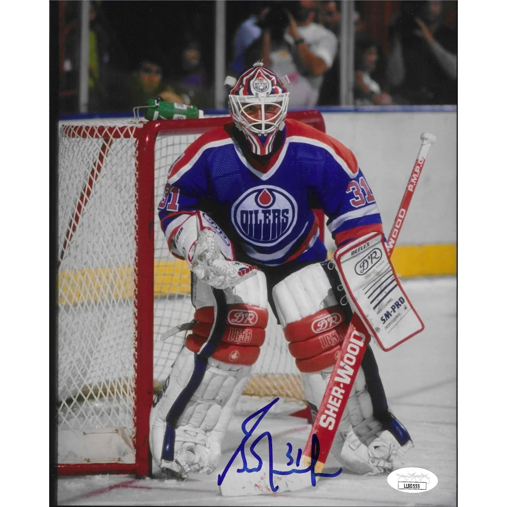 Grant Fuhr Autographed 8x10 Photo with JSA COA - NHL Edmonton Oilers Signed Hockey Memorabilia - Perfect for Sports Collectors, Man Cave Decor & Hockey Fan Gifts