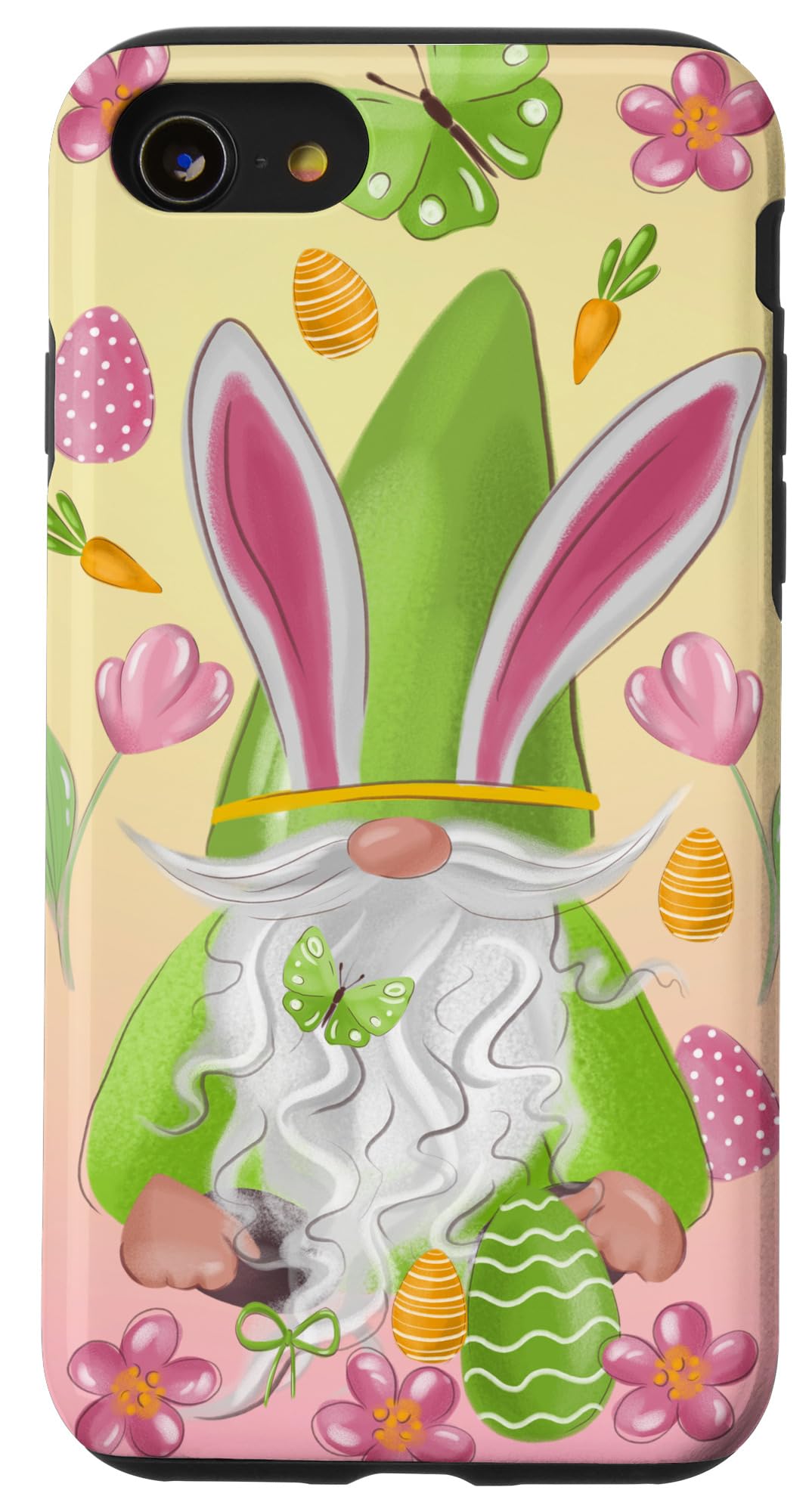 Funny Easter Egg Hunting Gift iPhone SE (2020)/7/8 Phone Case with Cute Scandinavian Gnome Design - Perfect for Easter Celebrations, Spring Festivals & Outdoor Adventures