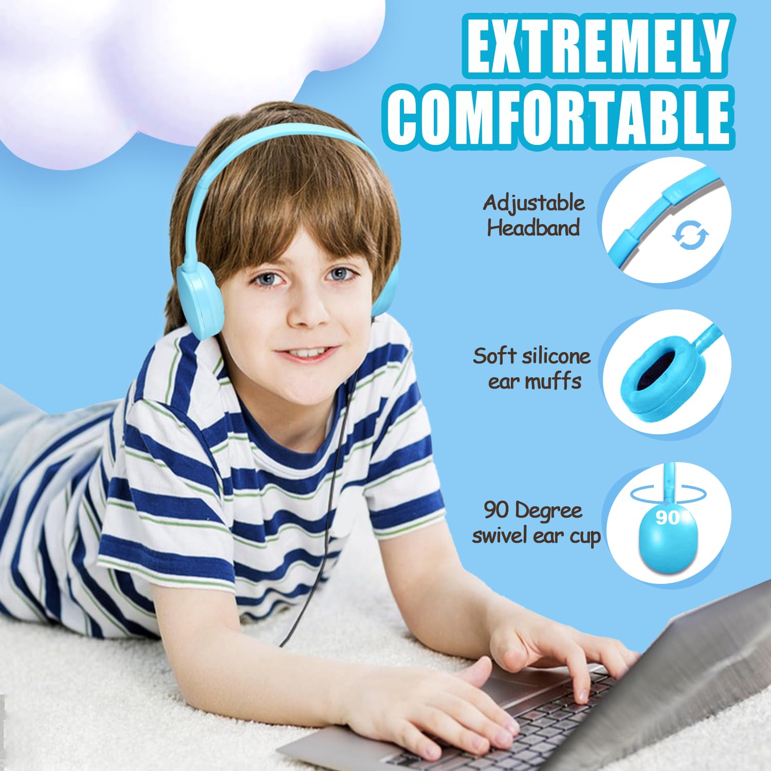 25 Pack Bulk Kids Classroom Headphones - Wired On-Ear Headphones for School Students, Children & Teens (10 Color Mix) - Perfect for Chromebooks, PCs & Computer Labs in Schools and Libraries