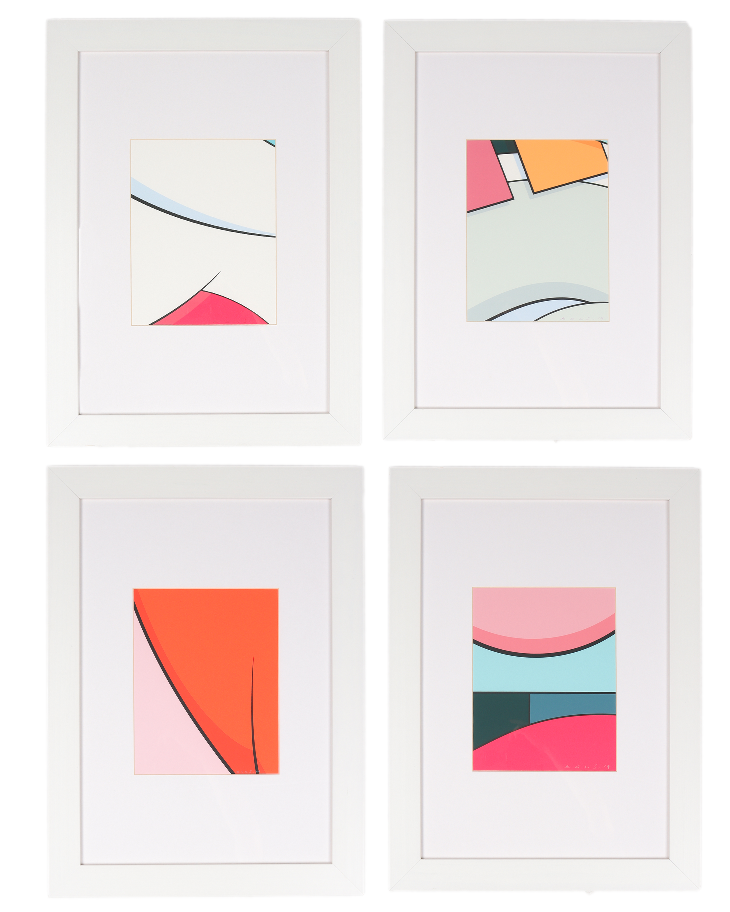 Alone Again 4-Piece Wall Art Print Set by MOCAD - Modern Abstract Canvas Paintings for Living Room, Bedroom & Office Decor