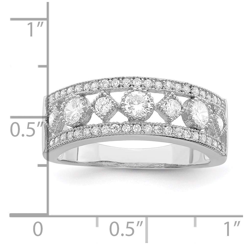 925 Sterling Silver Cubic Zirconia Brilliant Embers Ring for Women - Elegant Fine Jewelry Gift for Her, Perfect for Anniversaries, Birthdays & Special Occasions