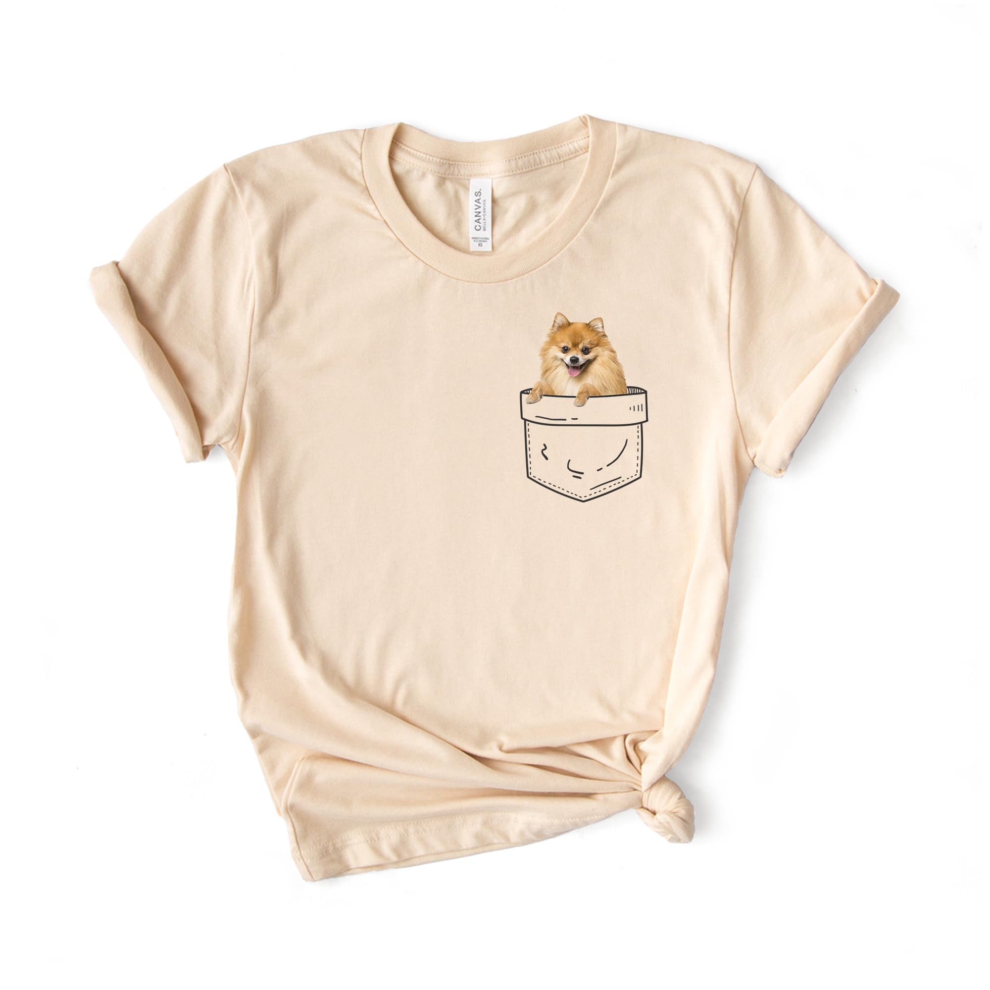 Pomeranian Shirt - Cute Dog Mom Gift - Soft Unisex Tee with Pocket Design - Perfect for Pomeranian Lovers & Dog Owners - Great for Casual Wear, Gifts, and Dog-Themed Events