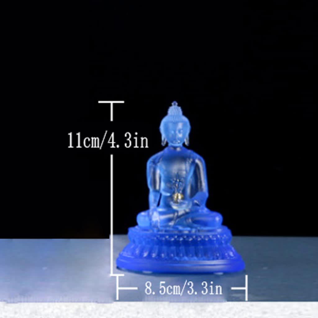 Hand-Blown Glass Buddha Statue - Zen Meditation Sculpture for Home & Office Decor, Exquisite Craftsmanship, Perfect Gift for Meditation & Mindfulness (Blue) - Ideal for Yoga Studios, Meditation Spaces & Spiritual Gifts