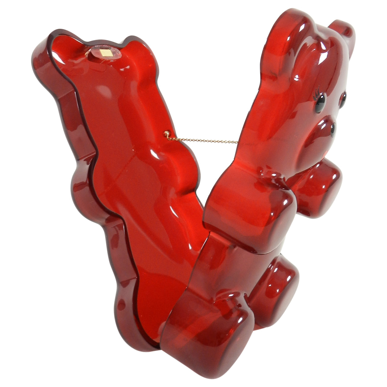 Charlotte Olympia Red Gummi Bear Acrylic Clutch Bag - Stylish Transparent Evening Clutch for Women, Perfect for Parties, Weddings & Special Events