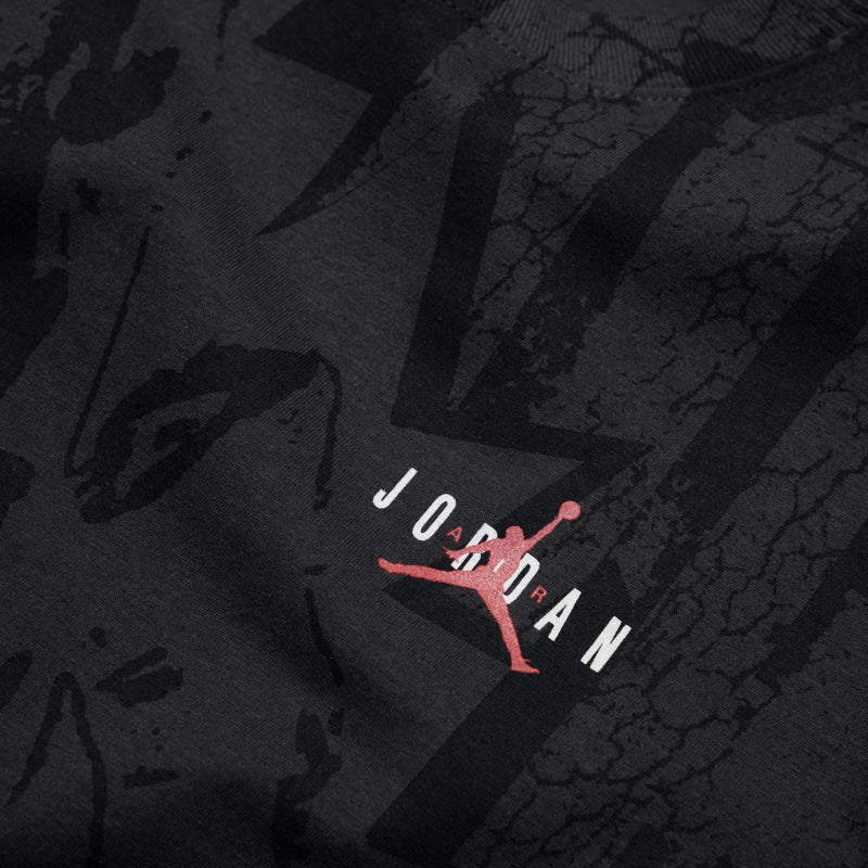 Jordan Core Crew Neck Tee - Men's Casual Cotton T-Shirt (Off Noir/Medium Ash) - Perfect for Streetwear, Gym & Everyday Comfort