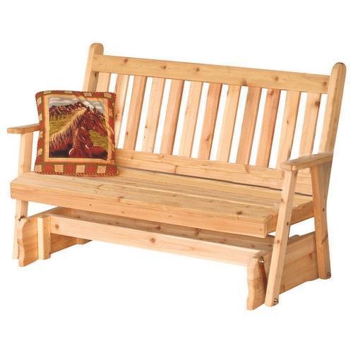 Premium Cedar Wood Traditional English Glider Rocking Chair - Handcrafted Solid Cedar Outdoor Patio Furniture for Garden, Porch & Backyard Relaxation