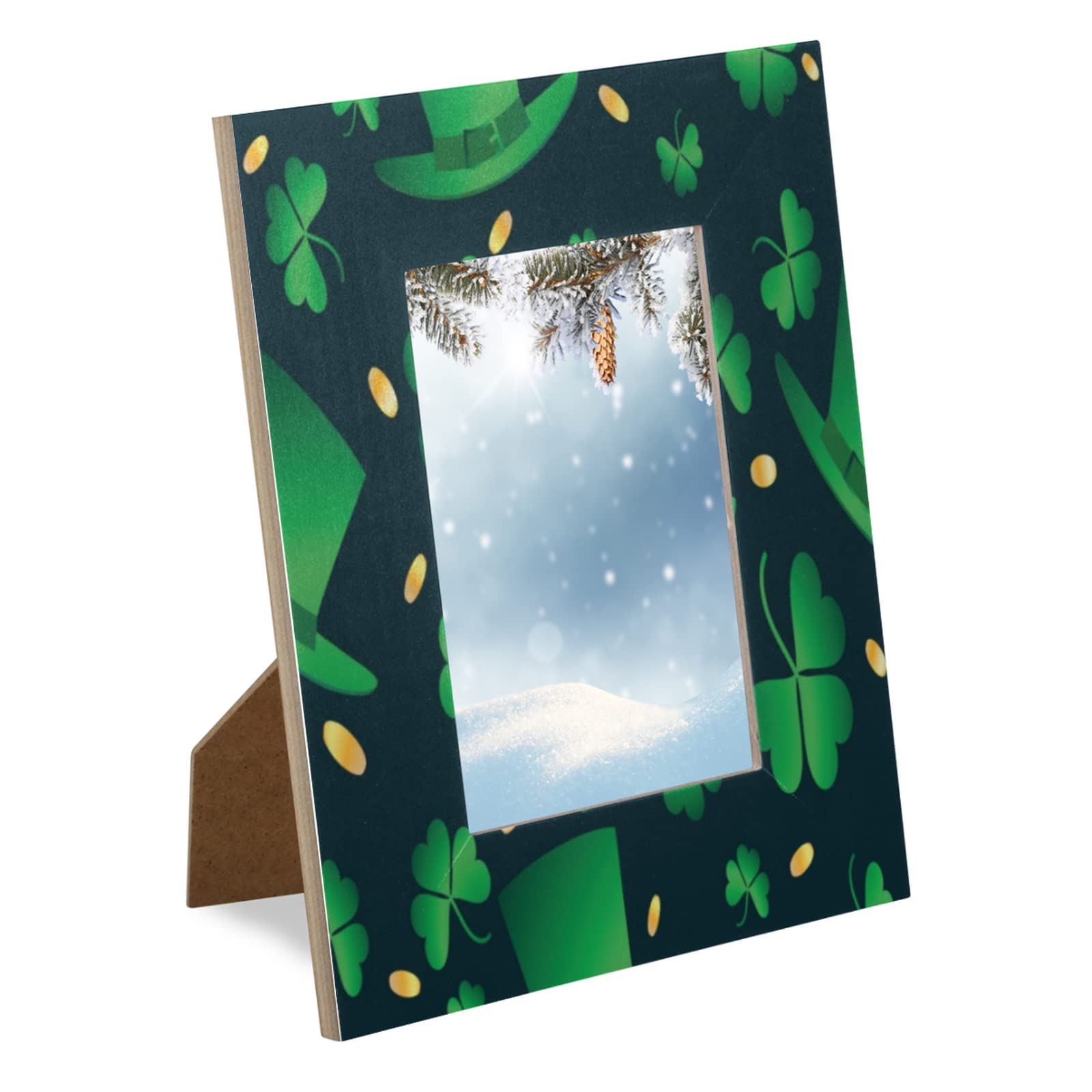 4x6 Clover Irish Wooden Picture Frame - St. Patrick's Day Decor for Family Photos, Office Desk, Baby Pictures & Wedding Memories - Perfect for Farmhouse, Modern Art & Home Decor Display