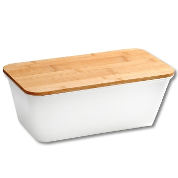 Stainless Steel Bread Bin with Bamboo Chopping Board - Airtight Food Storage Container for Kitchen Countertop | Perfect for Bread, Pastries & Snacks Organization