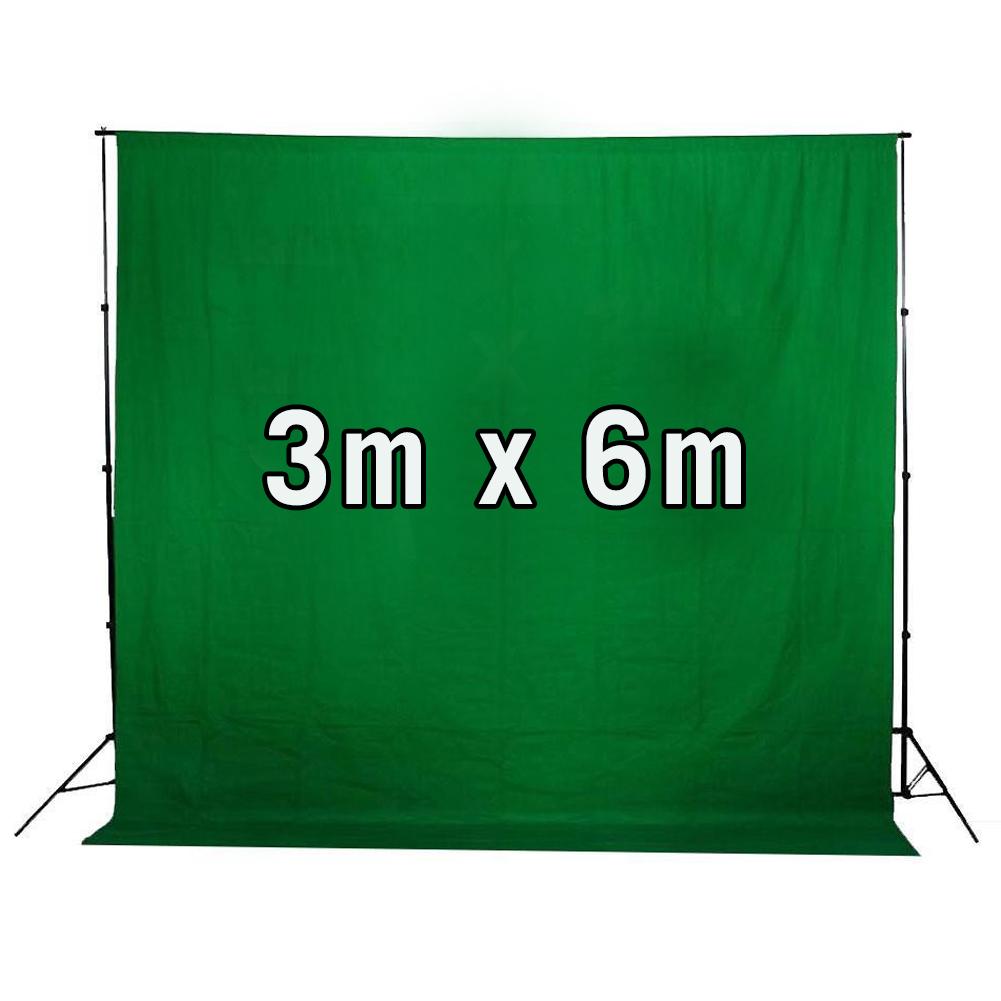 Professional 10ft Backdrop Stand with Triple Muslin Cotton Backdrop Kit (Black, White & Green) - Perfect for Photography Studio, YouTube Videos, Baby Showers & Events