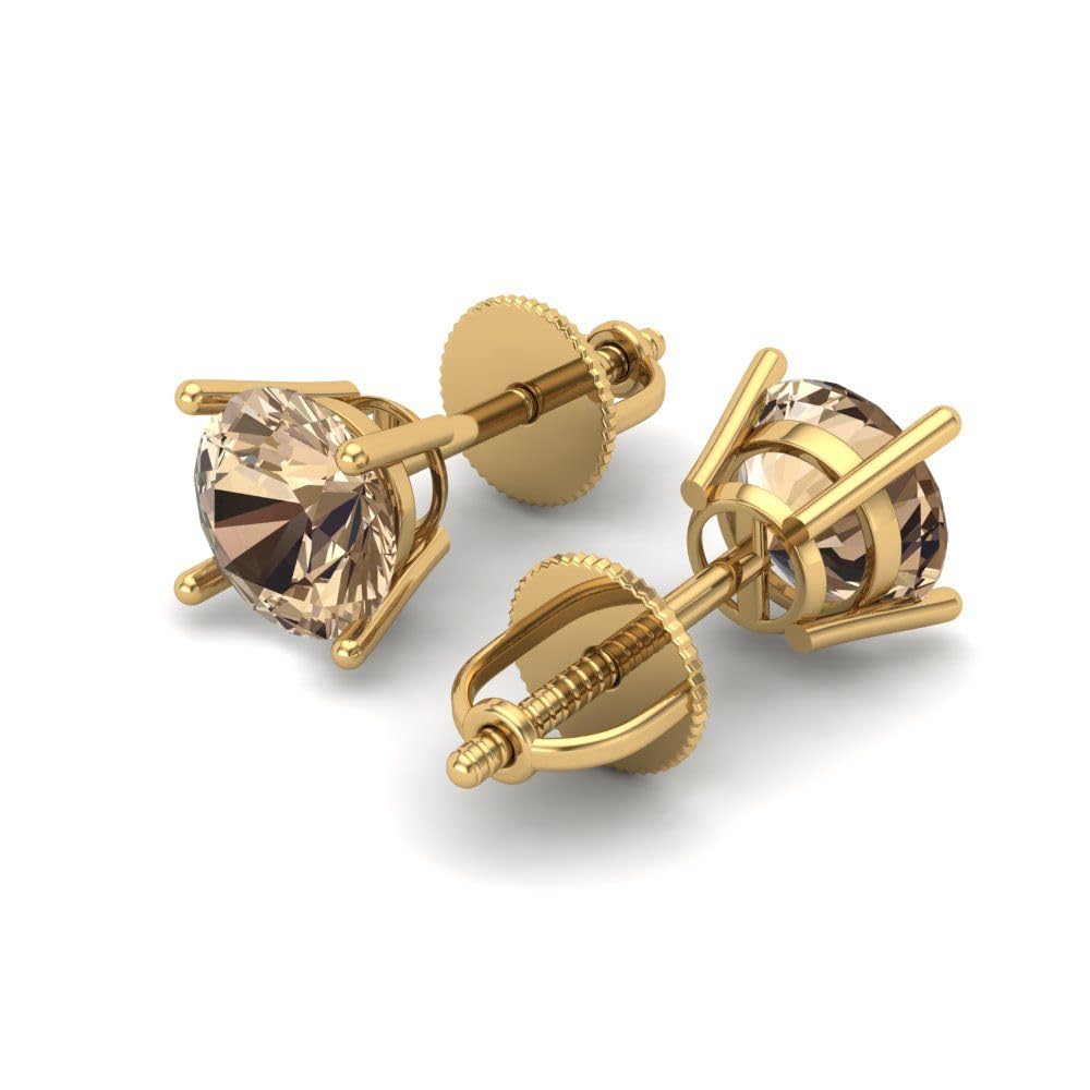 1.5ct Genuine Yellow Moissanite Stud Earrings in 14K Gold - Perfect for Weddings & Gifting