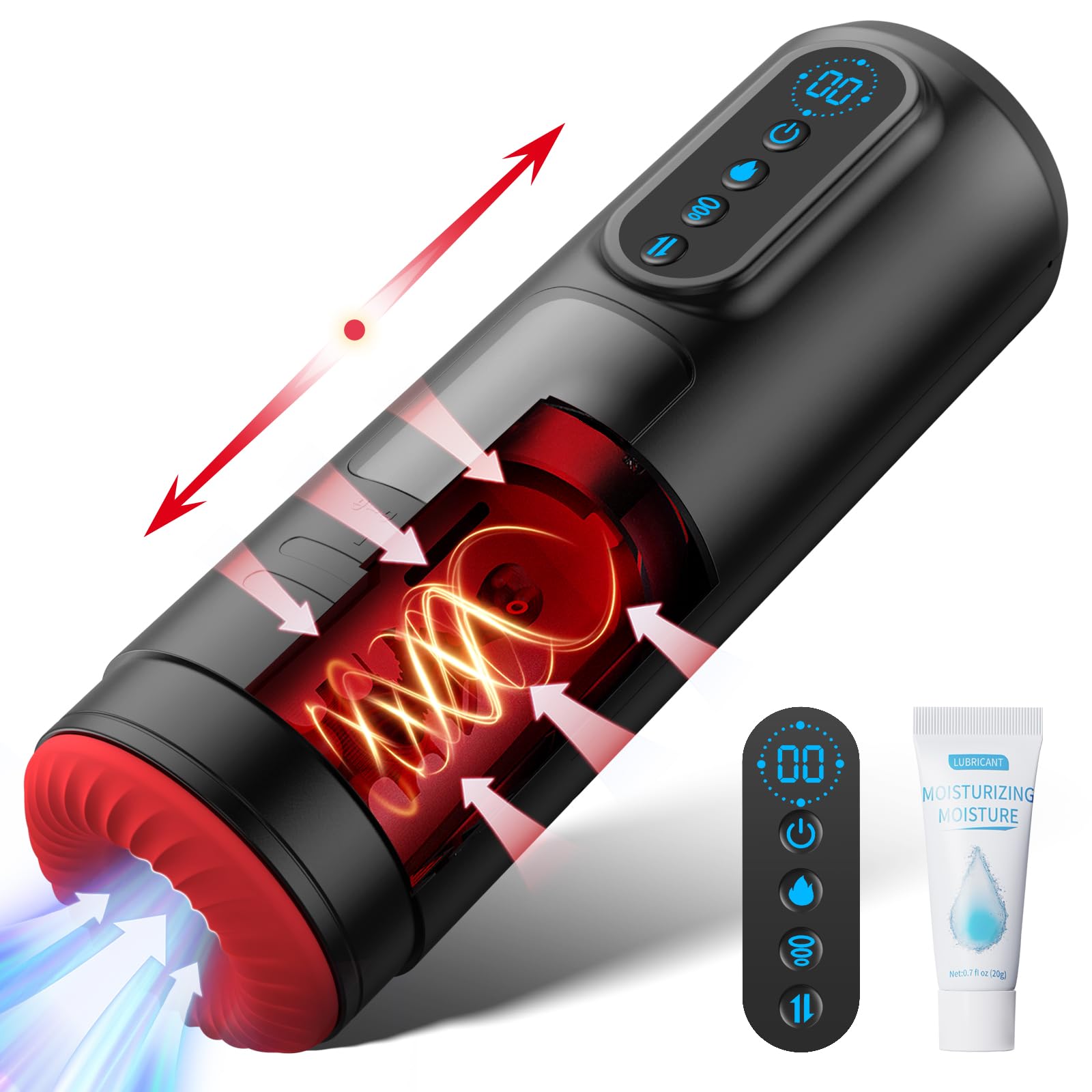 Automatic Male Masturbator - 9 Suction & Thrusting Modes with Heating & Vibration, LCD Display Adult Sex Toy for Men | Realistic Blowjob Experience, Discreet Pocket Pussy for Solo Pleasure & Stress Relief