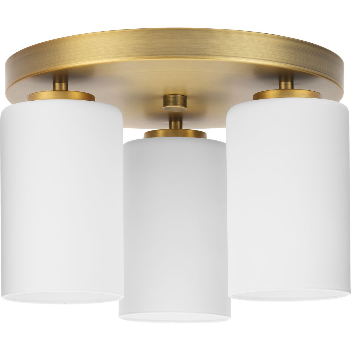 Cofield Collection 12 Inch Three Light Flush Mount Ceiling Light Fixture - Modern P350238 for Bedroom, Living Room & Hallway Lighting