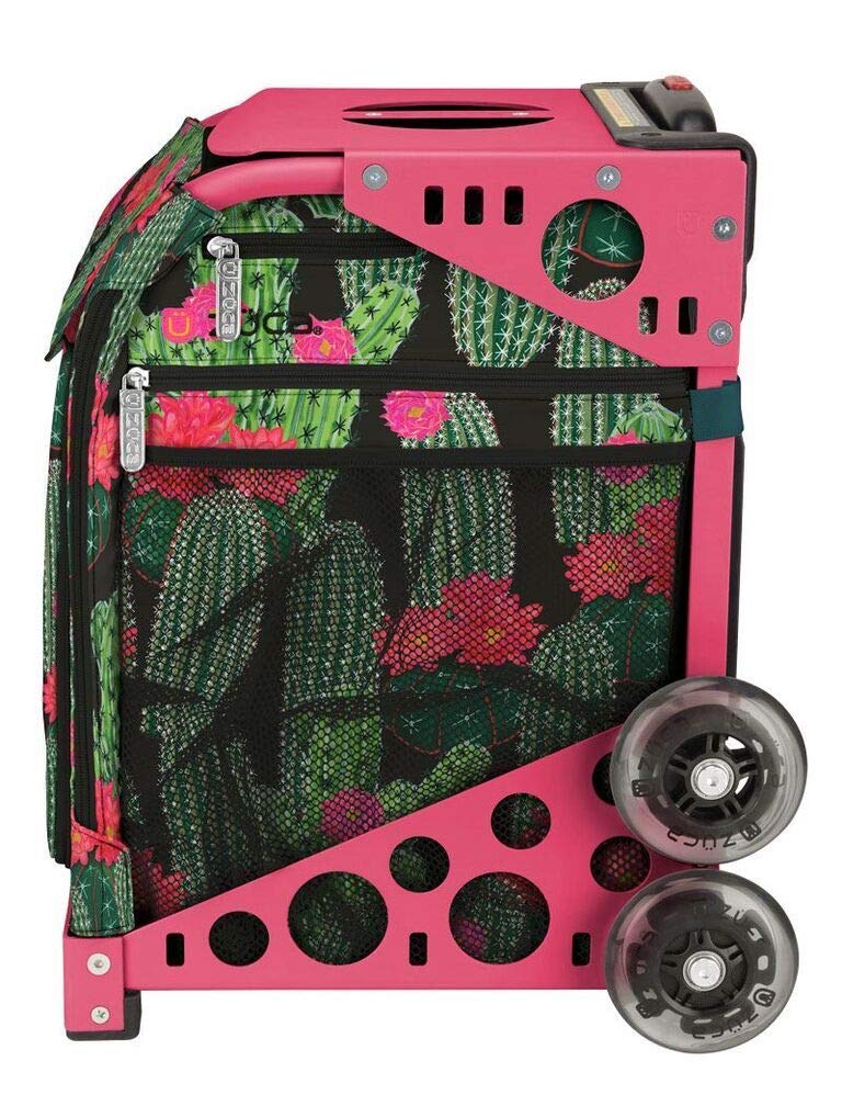 ZUCA Desert Blossoms Sport Insert Bag with Pink Frame & LED Flashing Wheels - Perfect for Gym, Travel, and Skating Accessories Storage