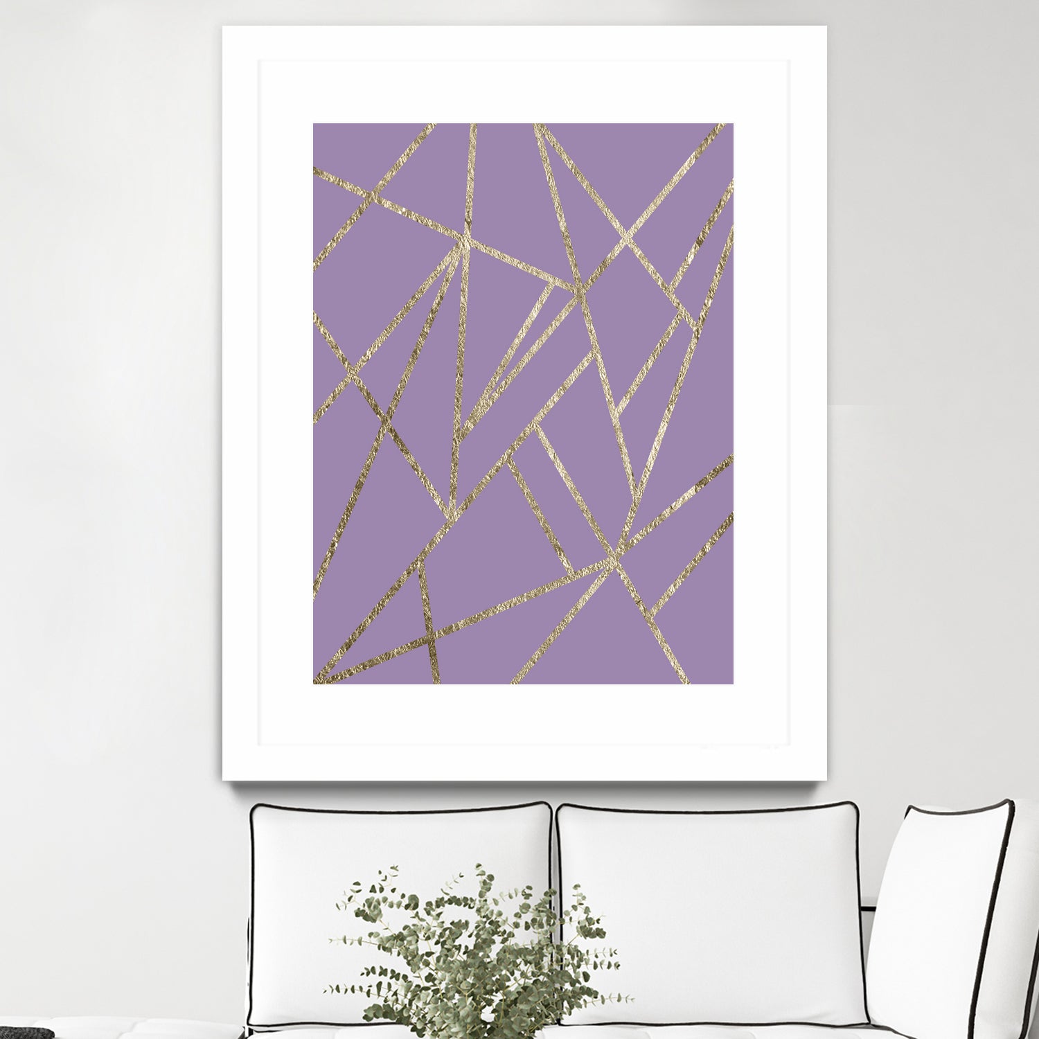 Classic Lavender Gold Geometric Wall Art - Modern Home Decor for Living Room, Bedroom & Office | Abstract Print for Stylish Interior Design
