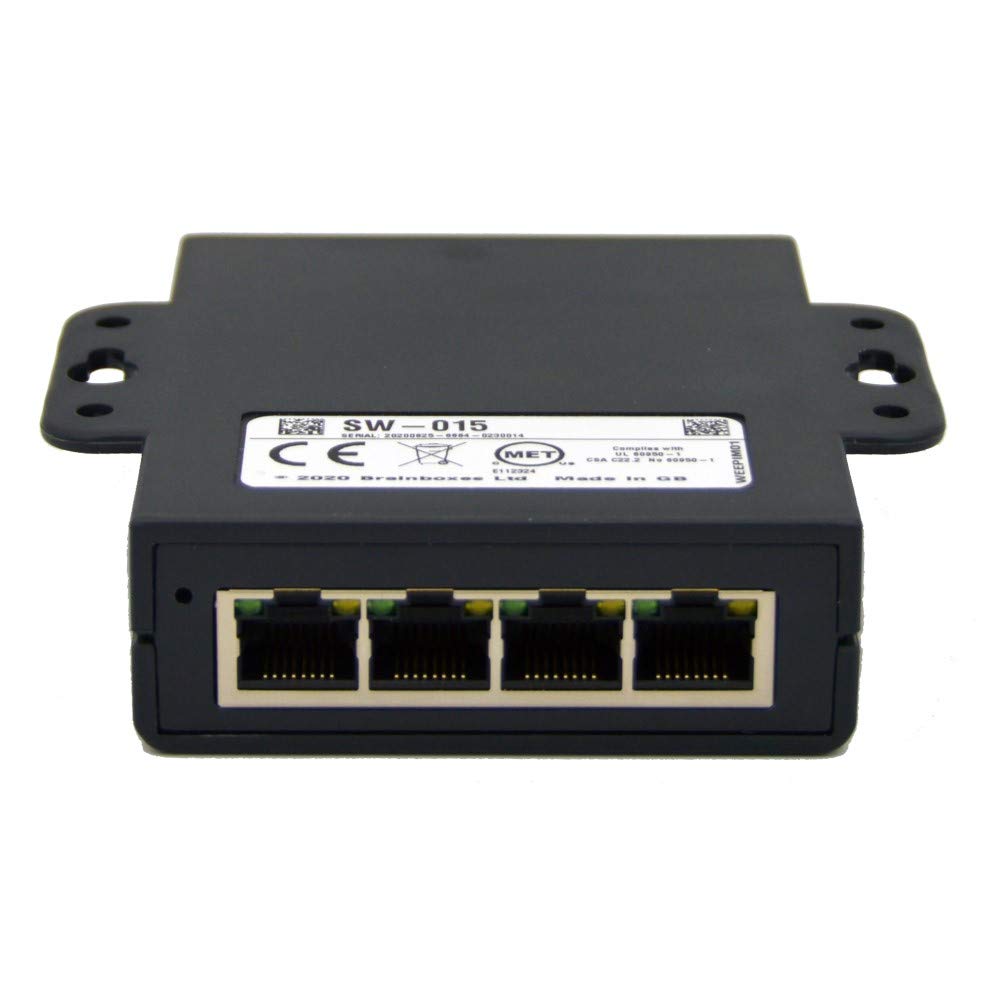 Brainboxes 5-Port Gigabit Ethernet Switch (SW-015) - High-Speed Network Hub for Home & Office Use | Reliable Temperature Monitoring