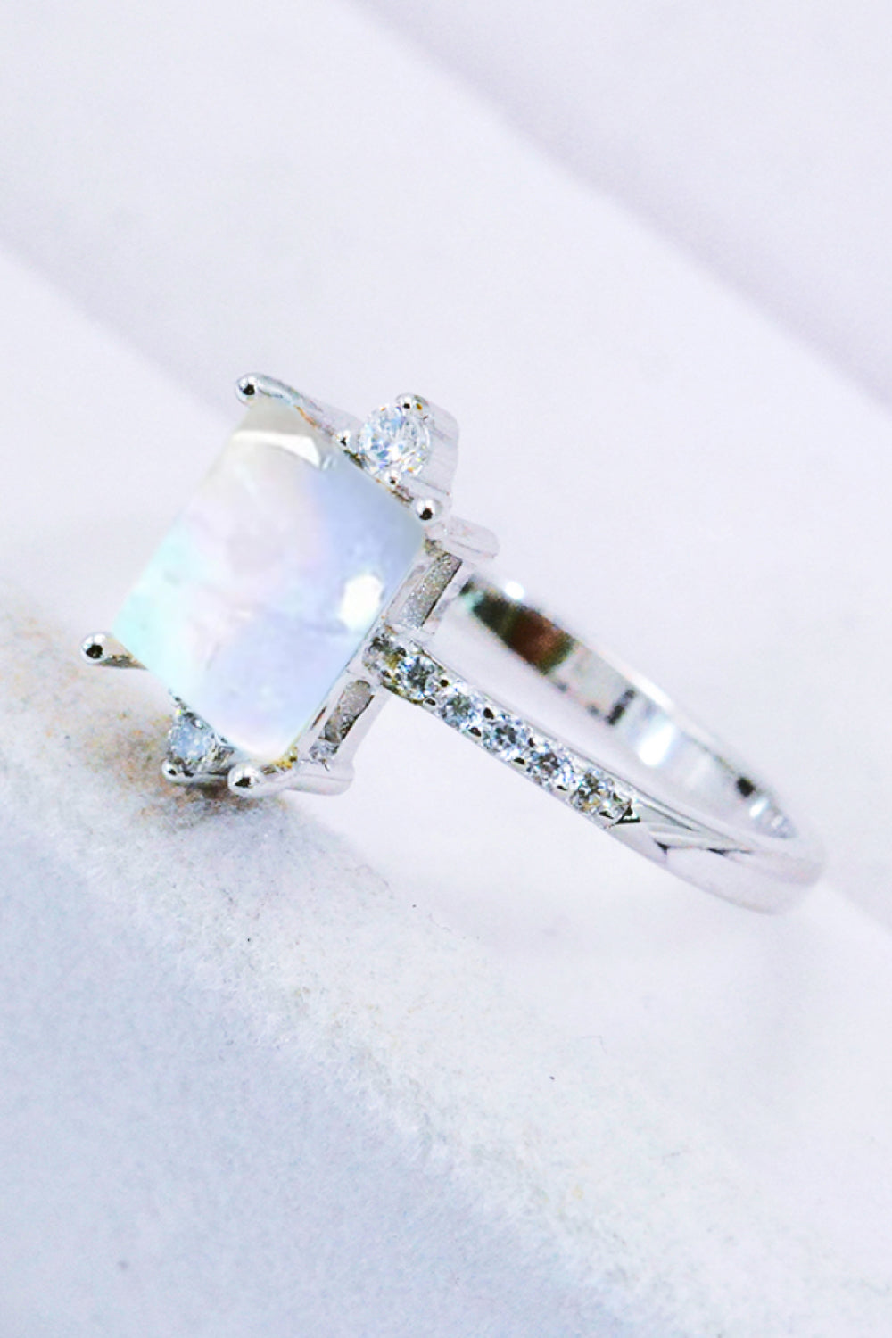 925 Sterling Silver Square Moonstone Ring for Women - Elegant Boho Jewelry Gift for Birthday, Anniversary & Special Occasions | Perfect for Everyday Wear, Parties & Weddings
