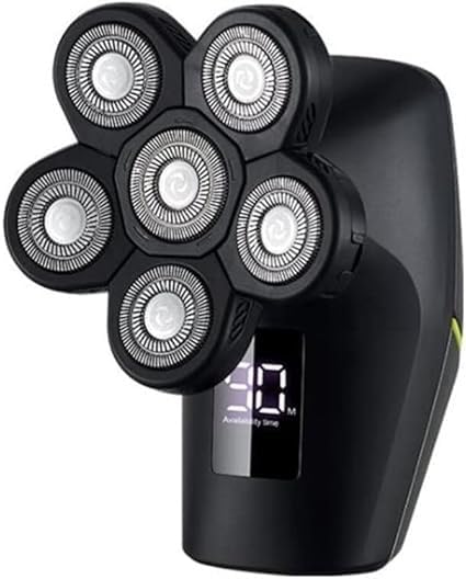 6-in-1 Rechargeable Electric Shaver for Bald Men - Waterproof Head Shaver with 6 Floating Heads & Grooming Kit - Perfect for Travel, Home Use & Quick Head Shaving