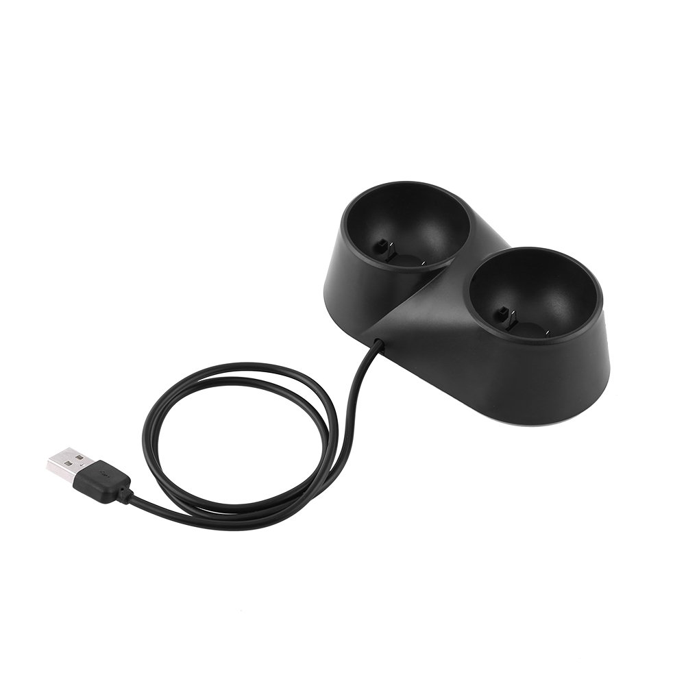 Dual USB Charging Dock Station for PS4 VR Controllers - Fast Charging Stand with LED Indicators for Playstation 4 Accessories - Perfect for Gaming Setup & VR Accessories Organization