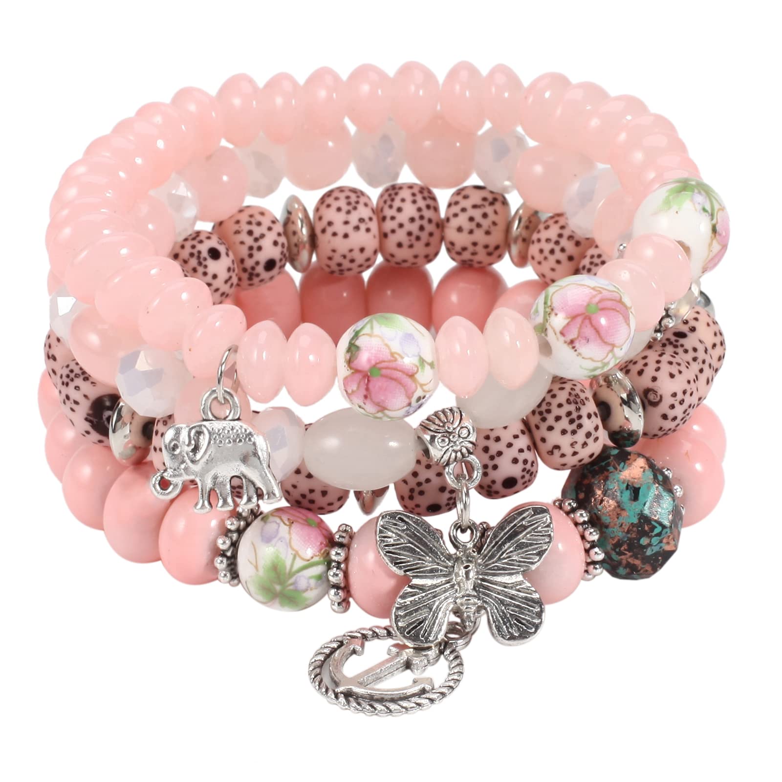 Stylish Bohemian Stretch Bracelets for Women - Multilayer Colorful Beaded Charm Bracelet Set | Perfect for Festival, Beach & Everyday Wear