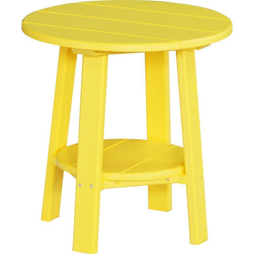 Premium Yellow Recycled Plastic End Table with Cup Holder - Eco-Friendly & Durable Side Table for Living Room, Bedroom, or Patio